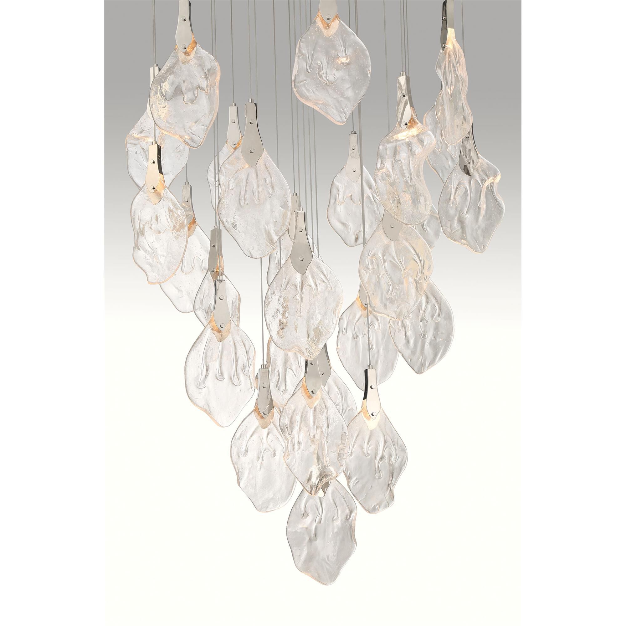 Shown in Polished Nickel finish and Clear Organic glass