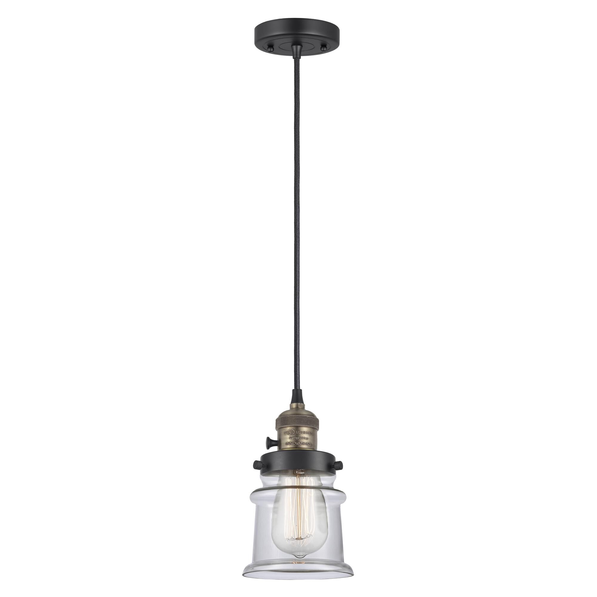 Shown in Black Antique Brass finish and Clear glass