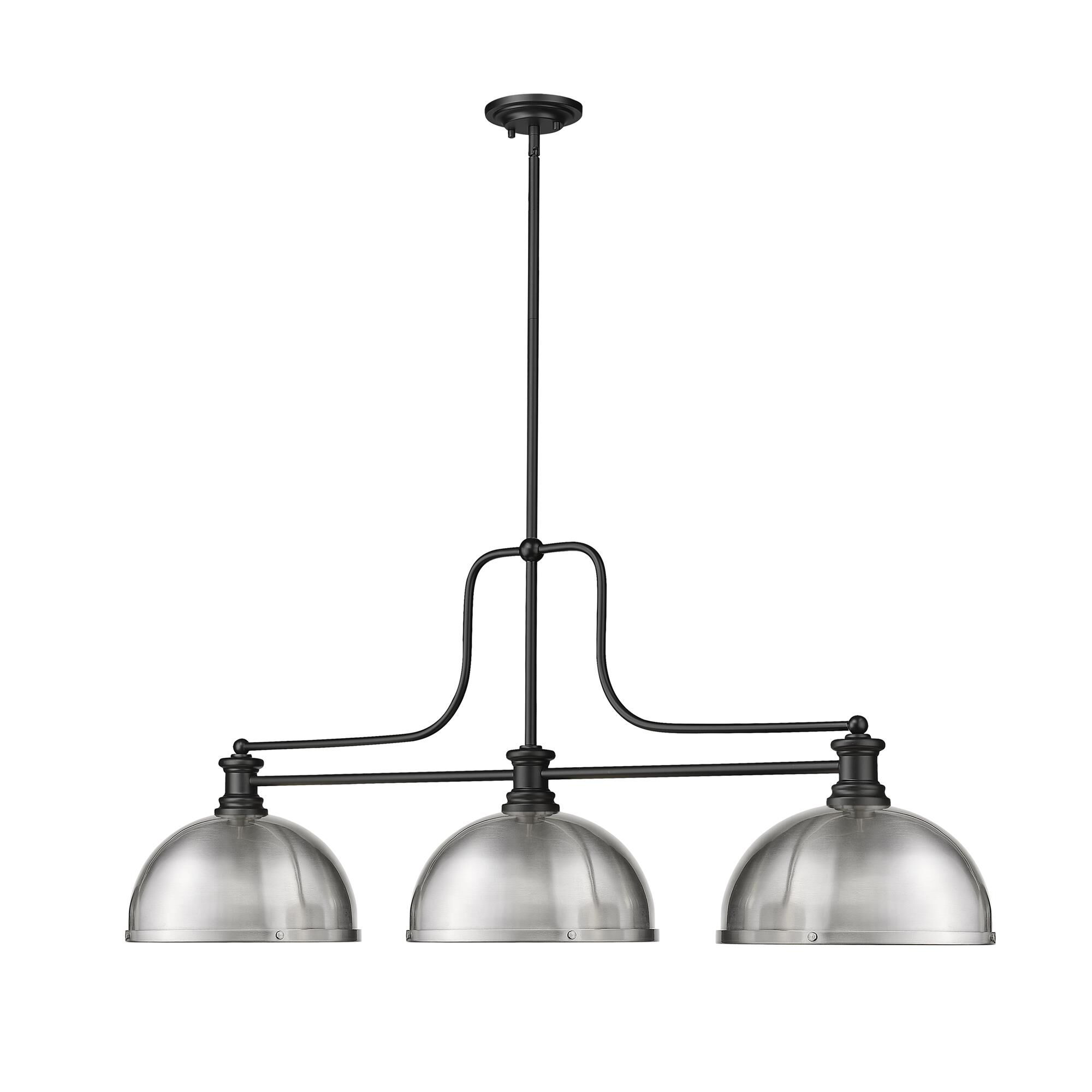 Shown in Matte Black finish and Brushed Nickel shade