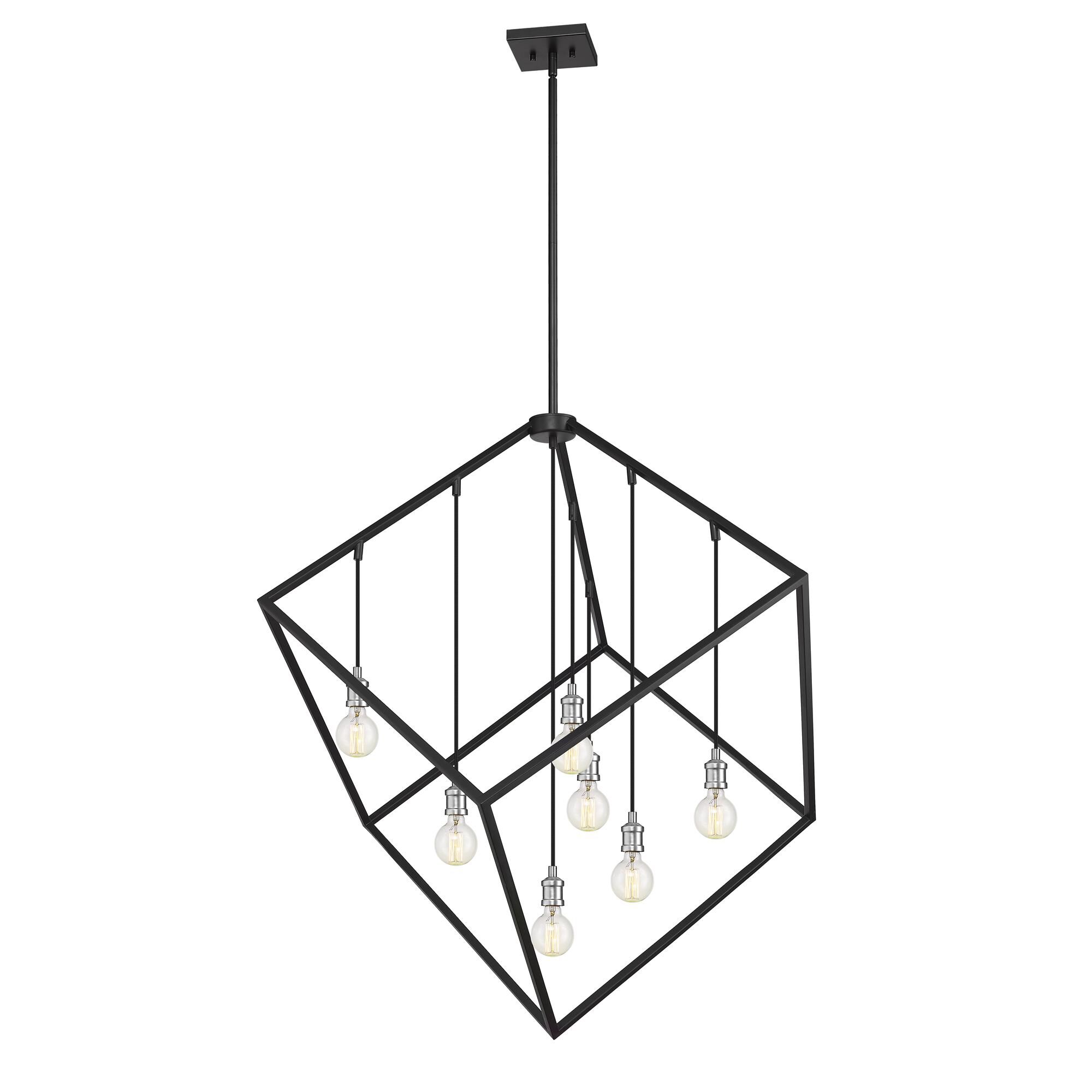 Shown in Matte Black + Brushed Nickel finish and --- glass and --- shade