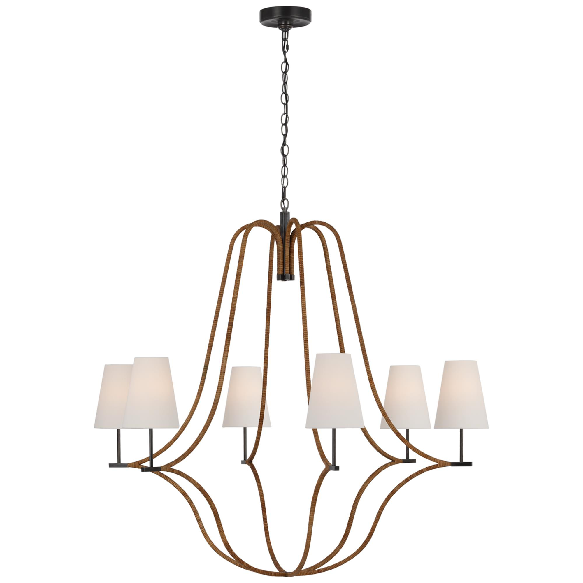 Shown in Bronze and Natural Rattan finish