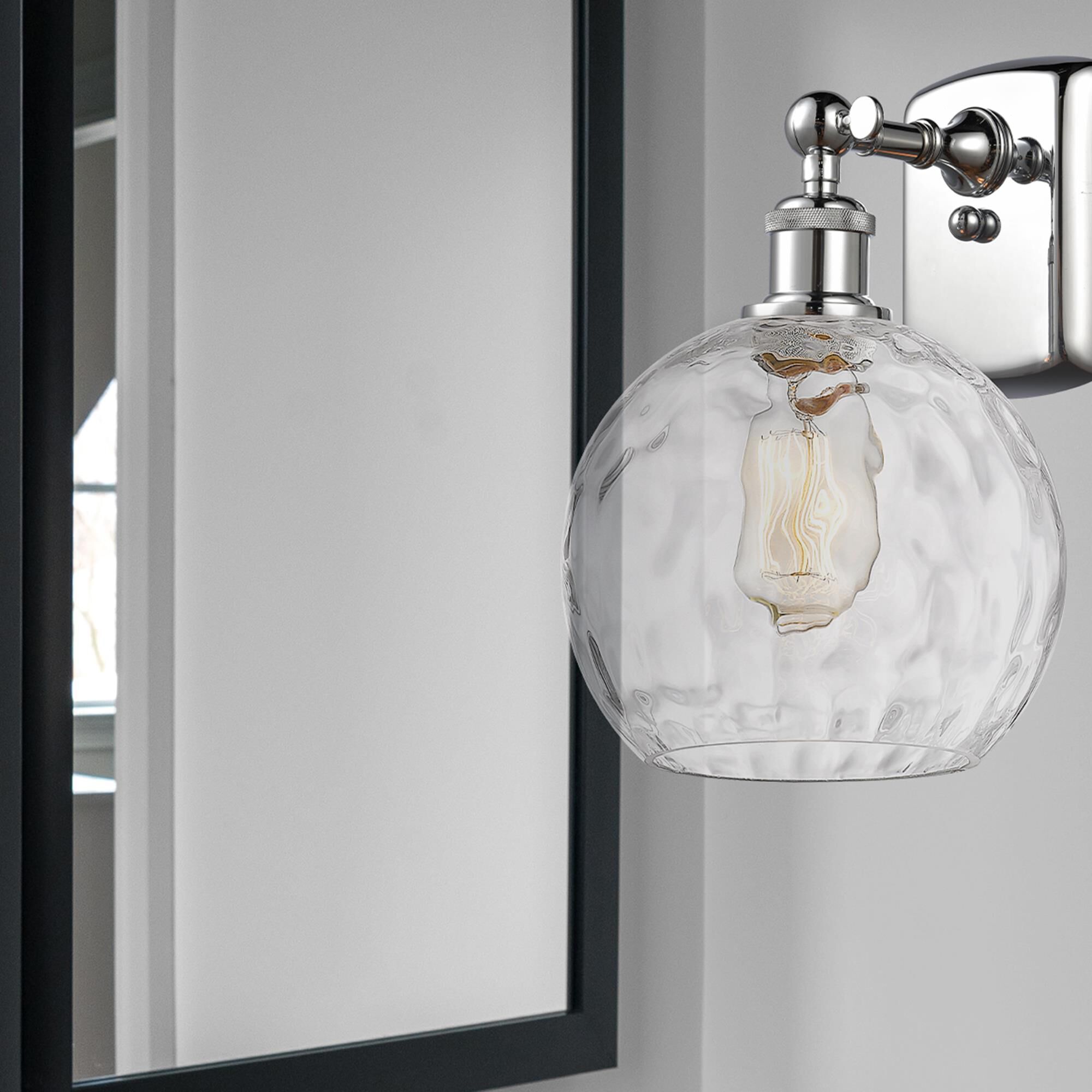 Shown in Polished Chrome finish and Clear glass