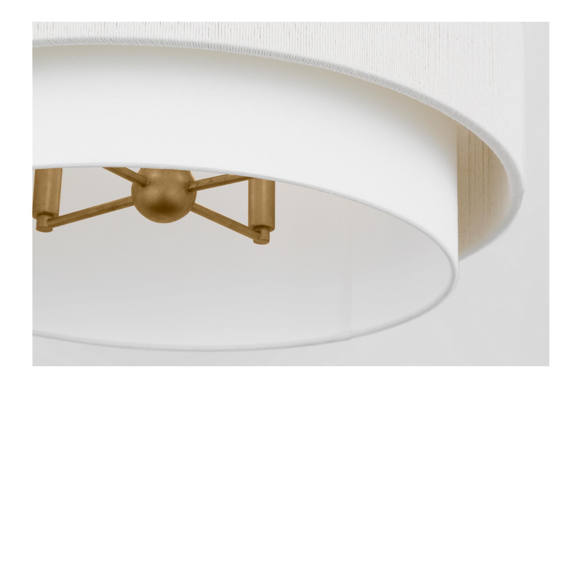 Shown in Gild finish and White Linen Fabric shade