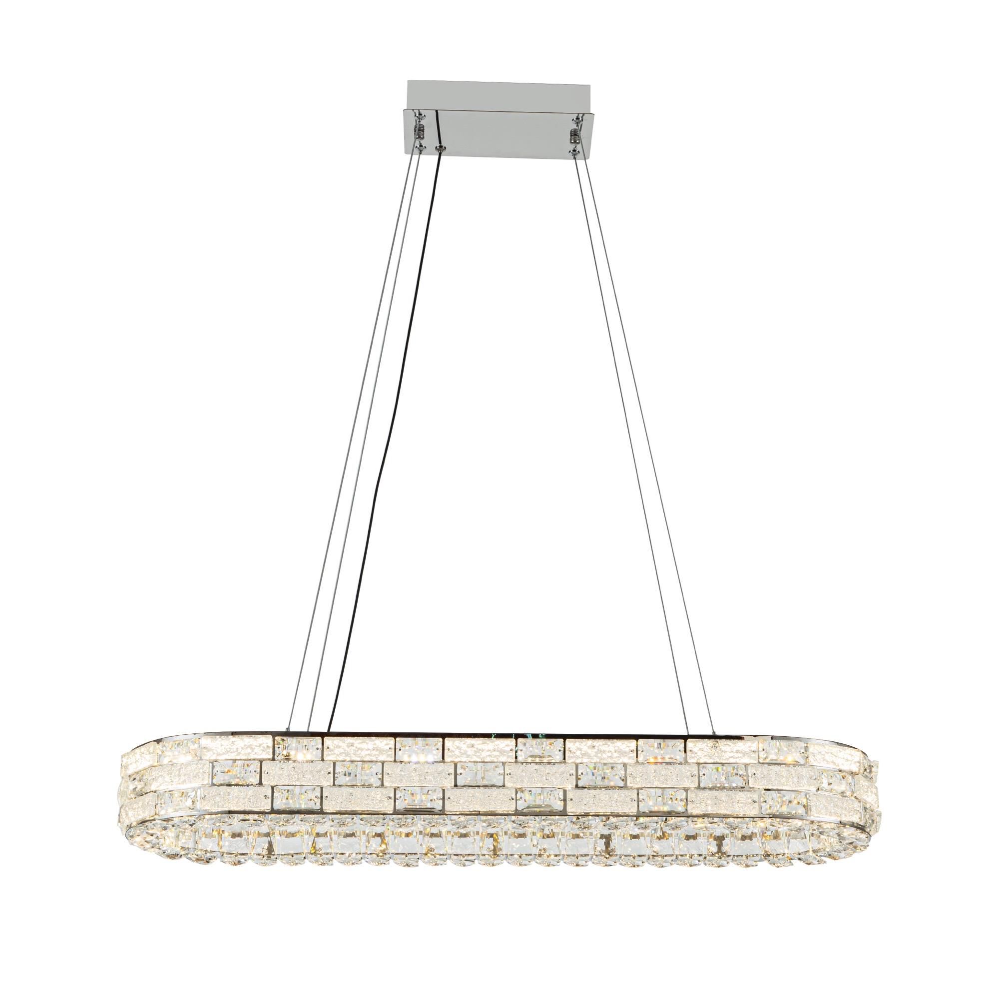 Shown in Chrome finish and Crystal glass