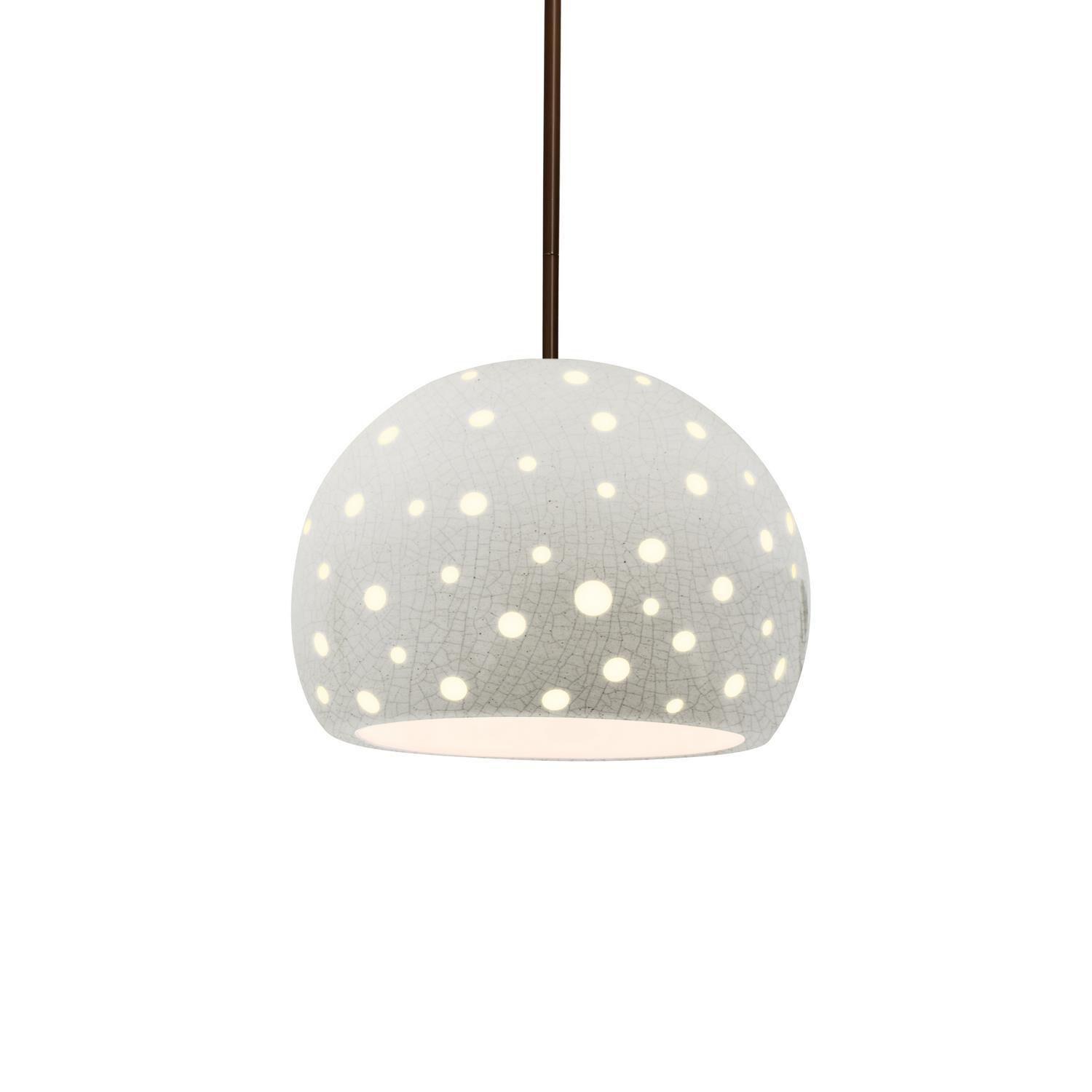 Shown in Dark Bronze finish and White Crackle shade