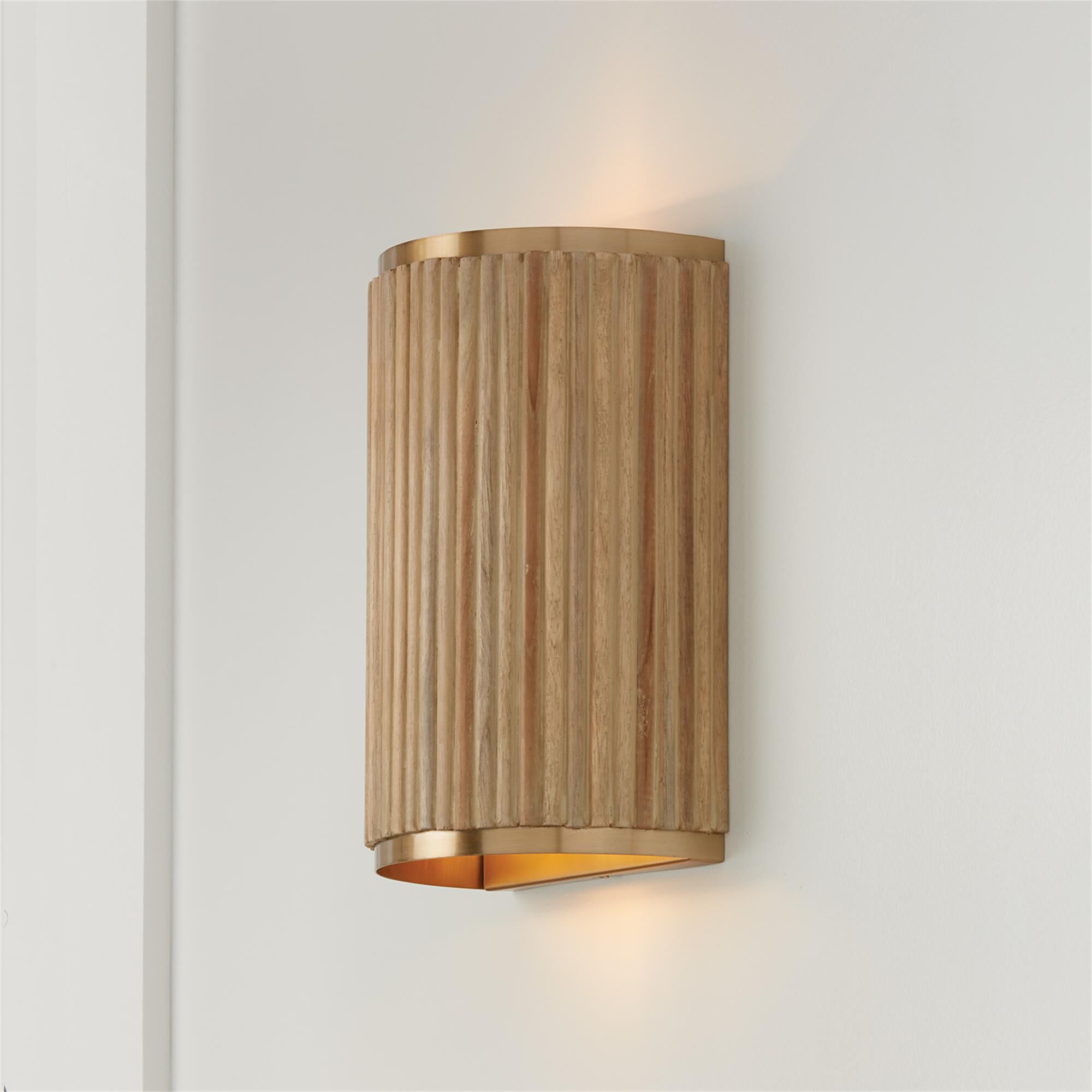 Shown in White Wash And Matte Brass finish