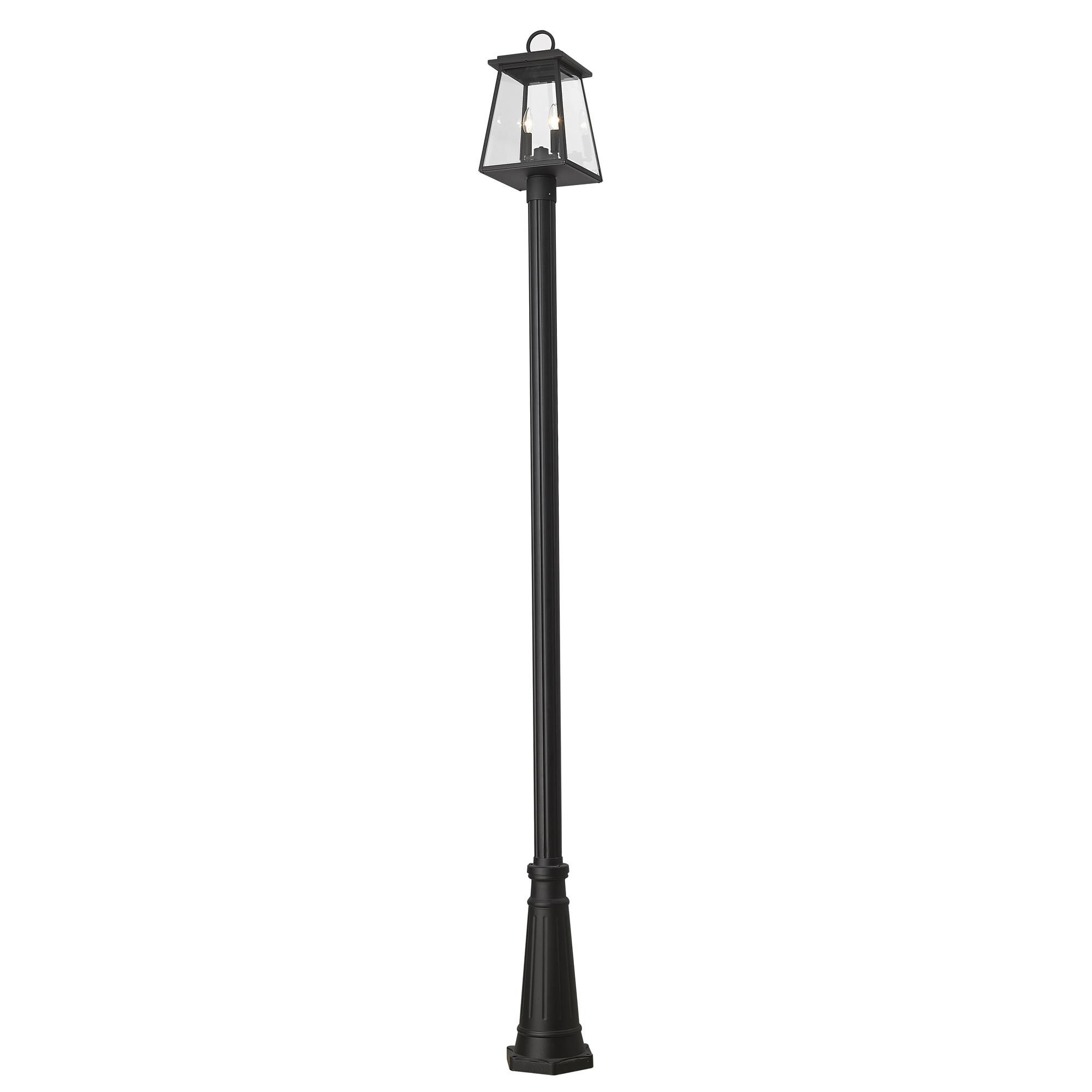 Shown in Black finish and Clear Beveled glass