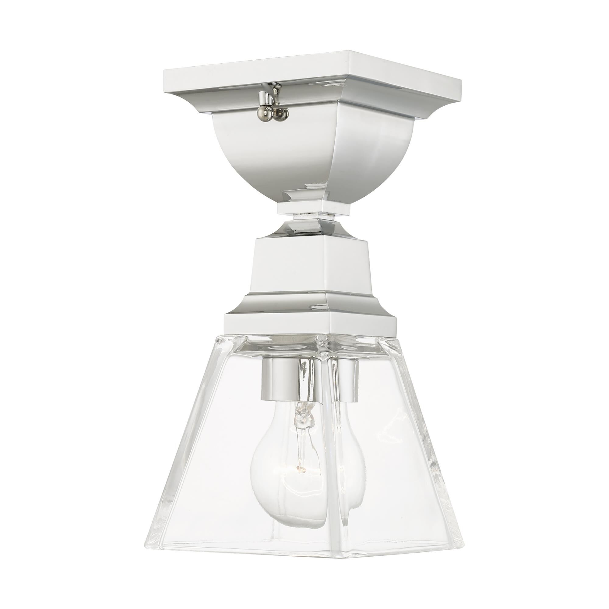 Shown in Polished Chrome finish and Clear glass and Clear Glass shade