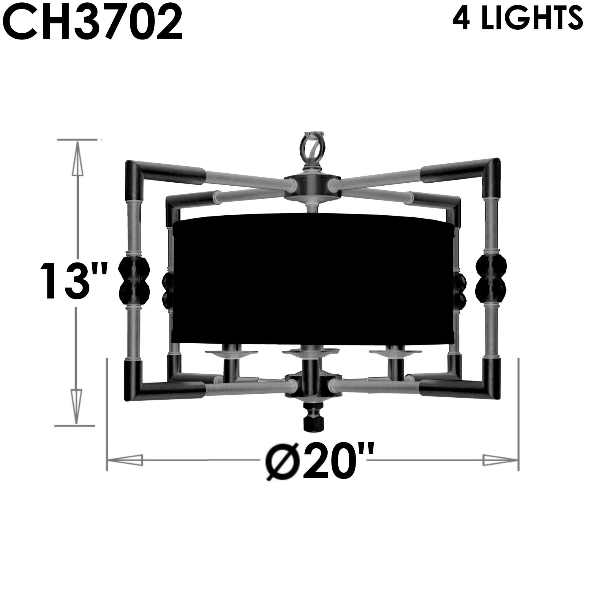 Magro 20 Inch 4 Light Mini Chandelier by American Brass and Crystal