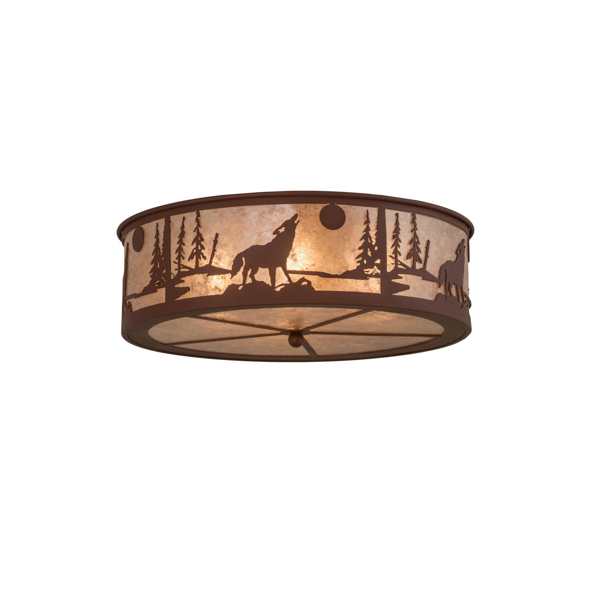 Shown in Rust Finish finish and Silver Mica glass