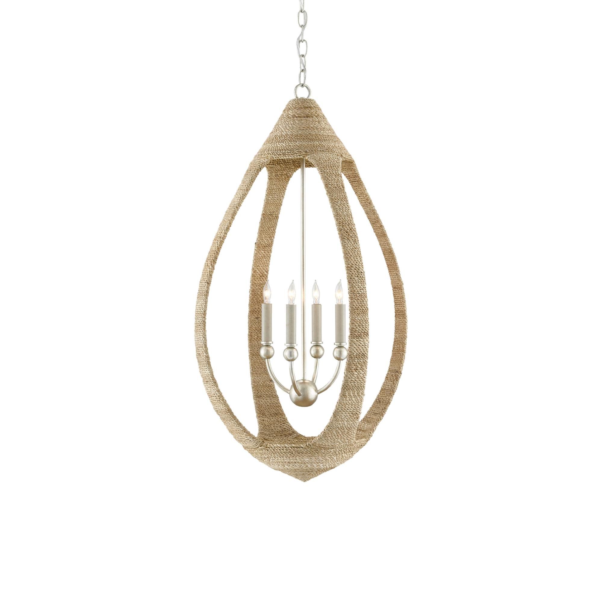 Shown in Natural Abaca Rope - Contemporary Silver Leaf - Smokewood finish