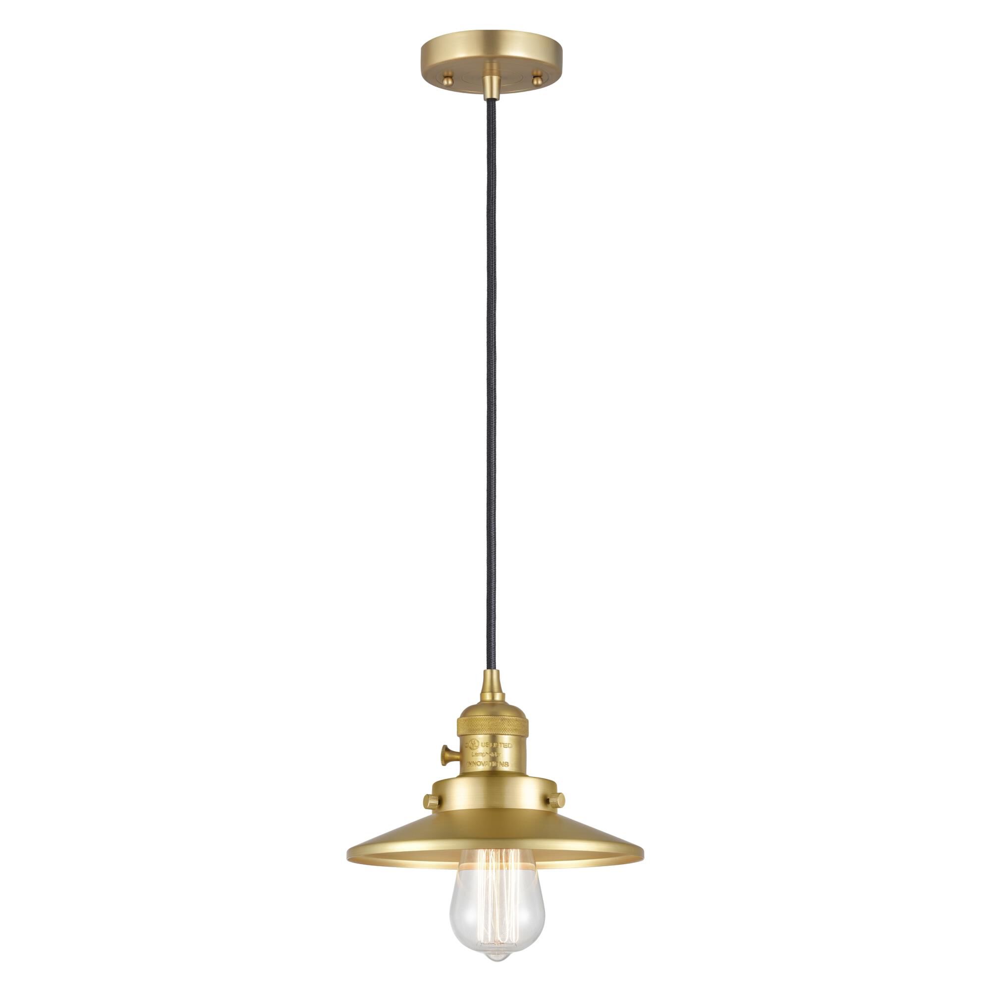 Shown in Satin Gold finish and Satin Gold shade