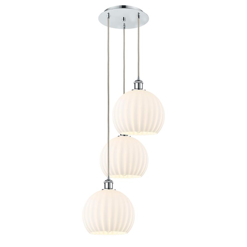 Bruno Marashlian White Venetian 17 Inch Multi Light Pendant by Innovations Lighting