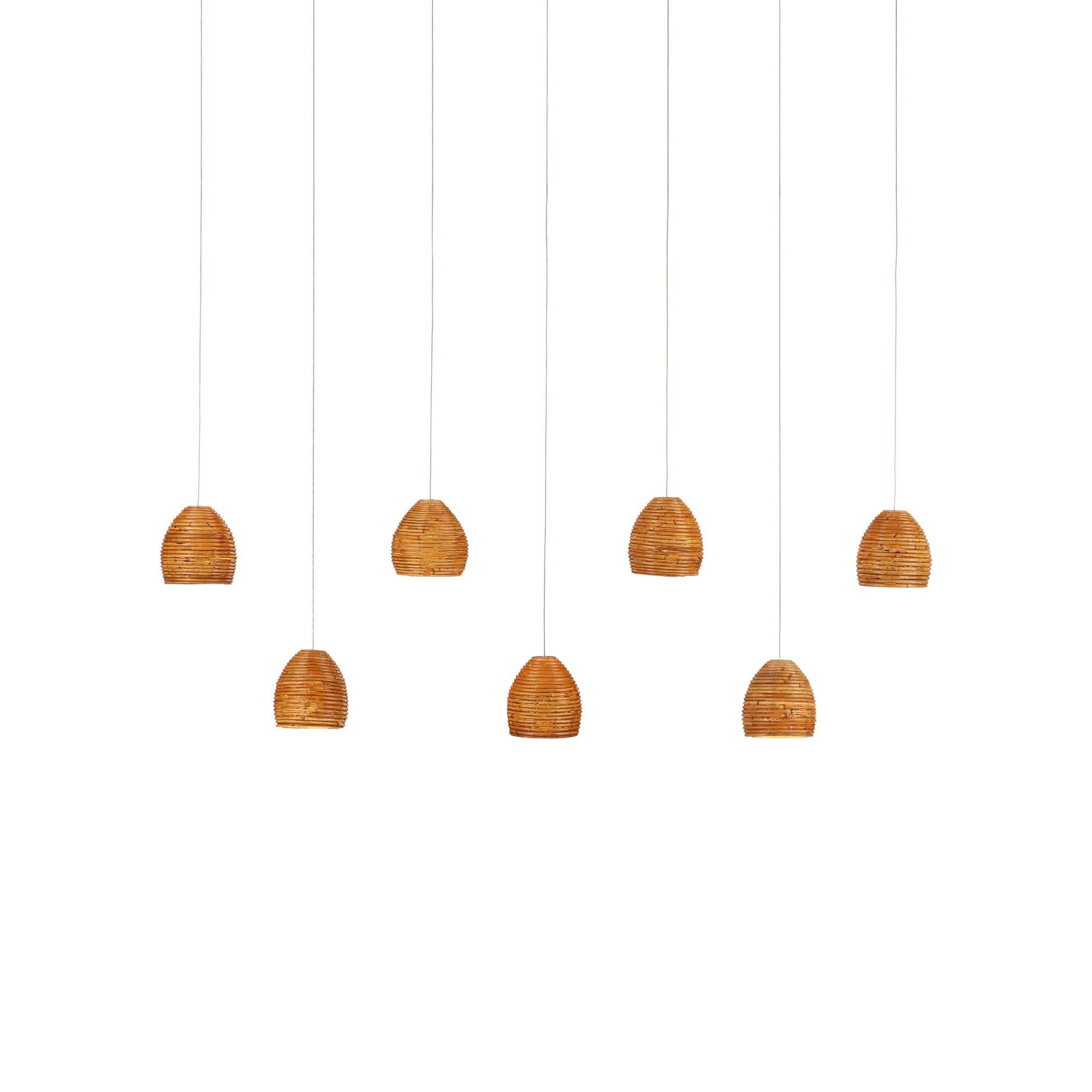 Beehive 57 Inch 7 Light LED Linear Suspension Light by Currey and Company