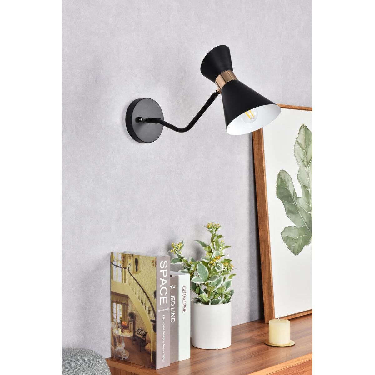 Shown in Black and Golden finish and Black and Golden Iron shade