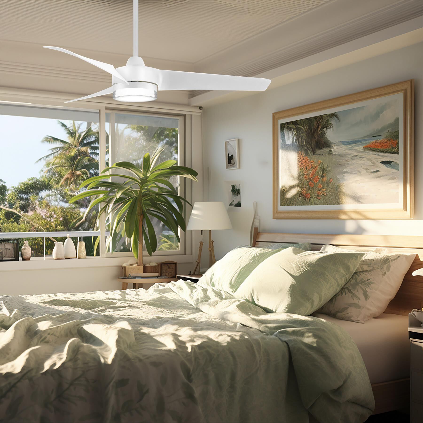 Veer Outdoor Rated 56 Inch Ceiling Fan with Light Kit by Minka Aire