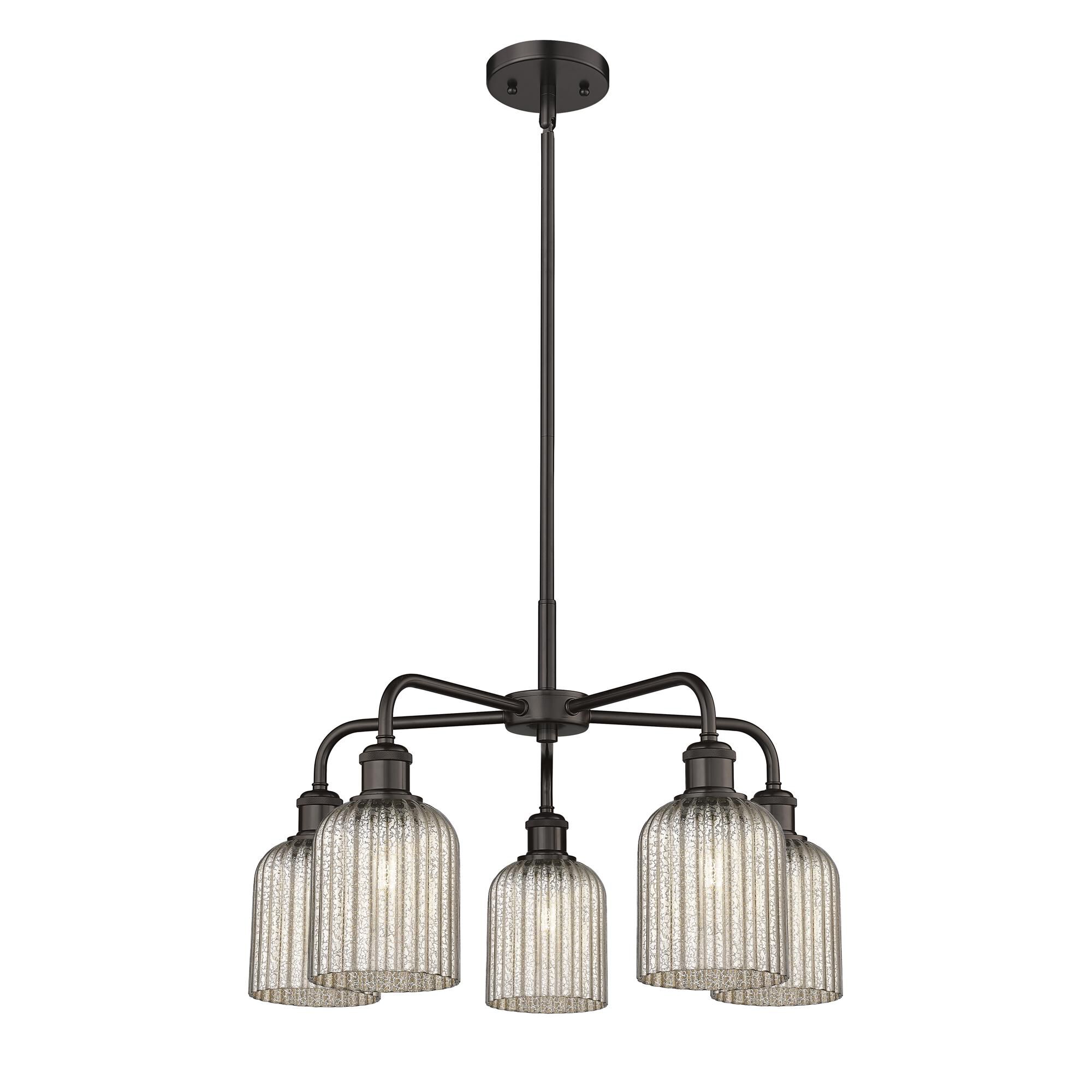 Shown in Oil Rubbed Bronze finish and Mercury shade