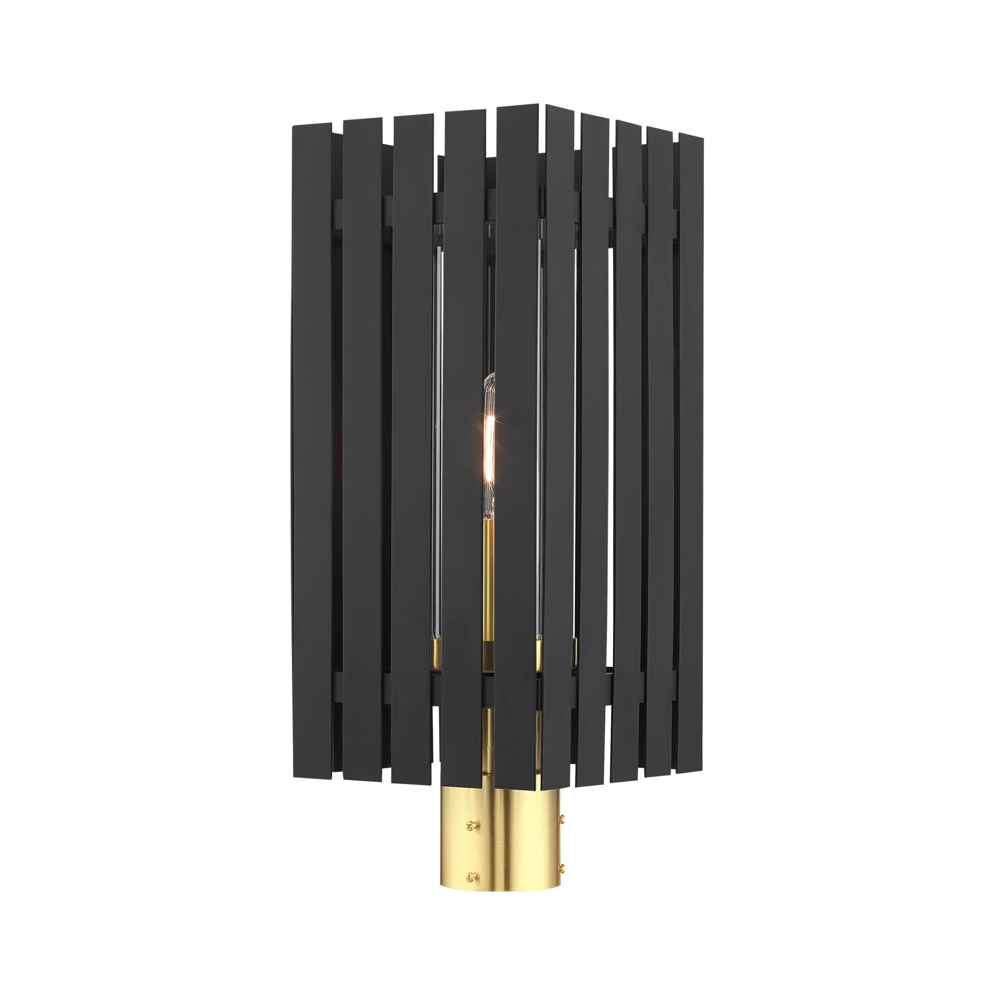 Shown in Black With Satin Brass Accents finish and Clear glass and Clear Glass shade