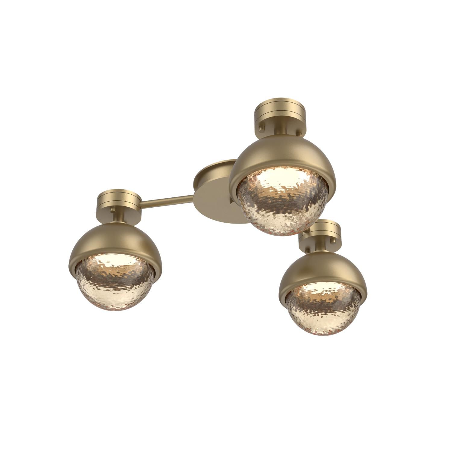 Shown in Gilded Brass finish and Amber glass and Metal Shade Matching Finish accent