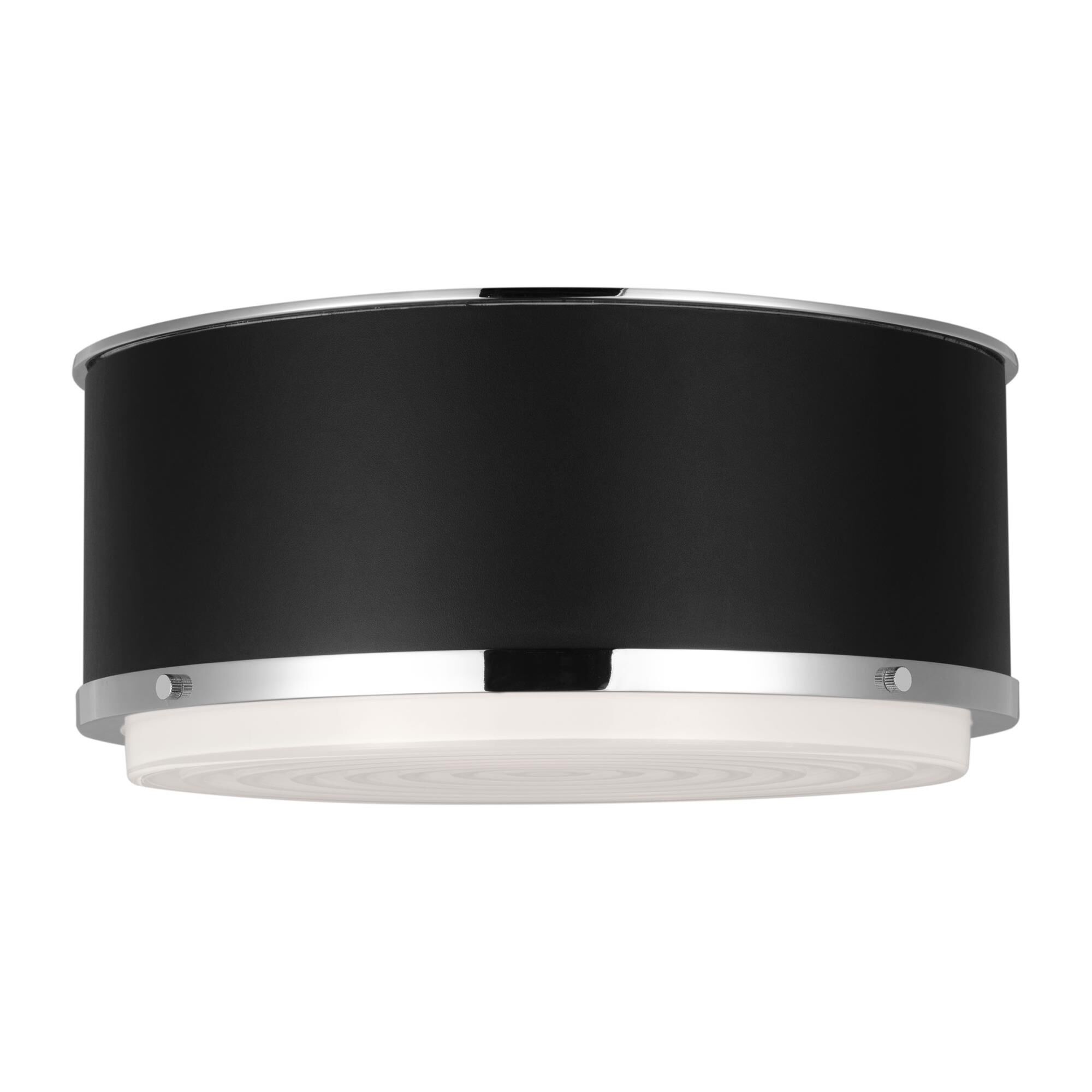 Shown in Polished Nickel finish and Silk Screen White Inside Clear Outside glass