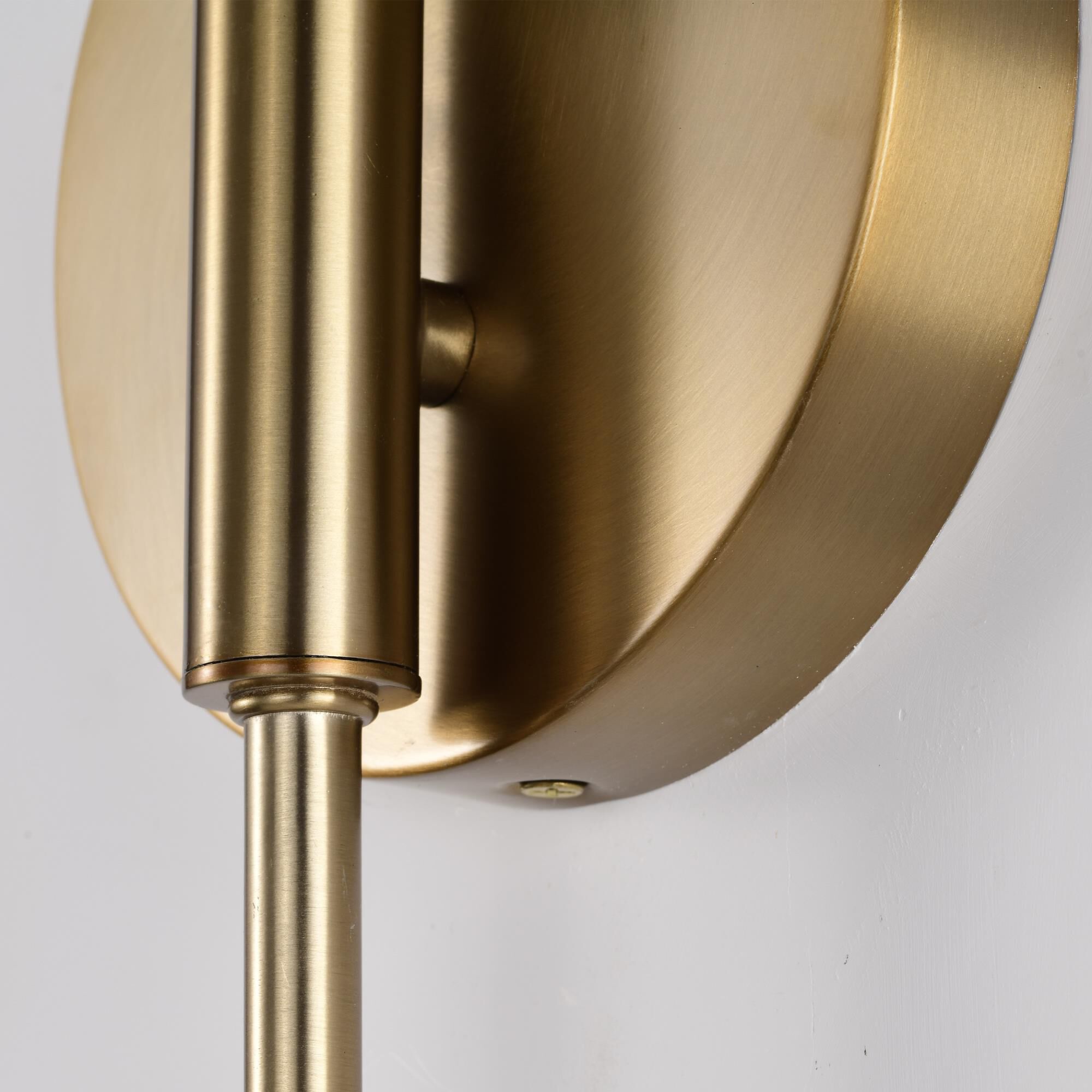 Shown in Matte White and Burnished Brass finish
