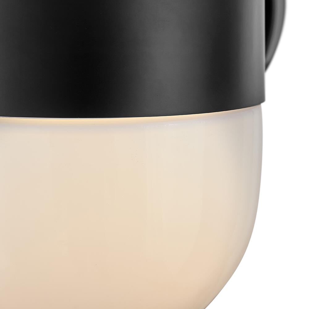 Shown in Black finish and Cased Opal glass