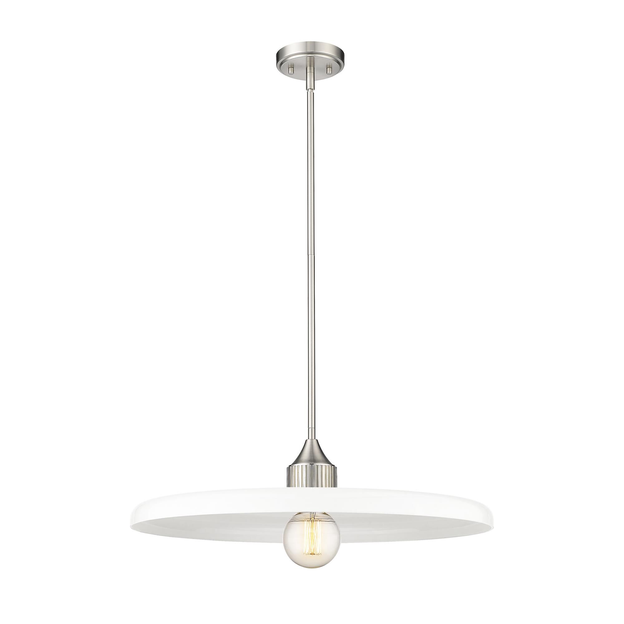 Shown in Brushed Nickel finish and Opal glass