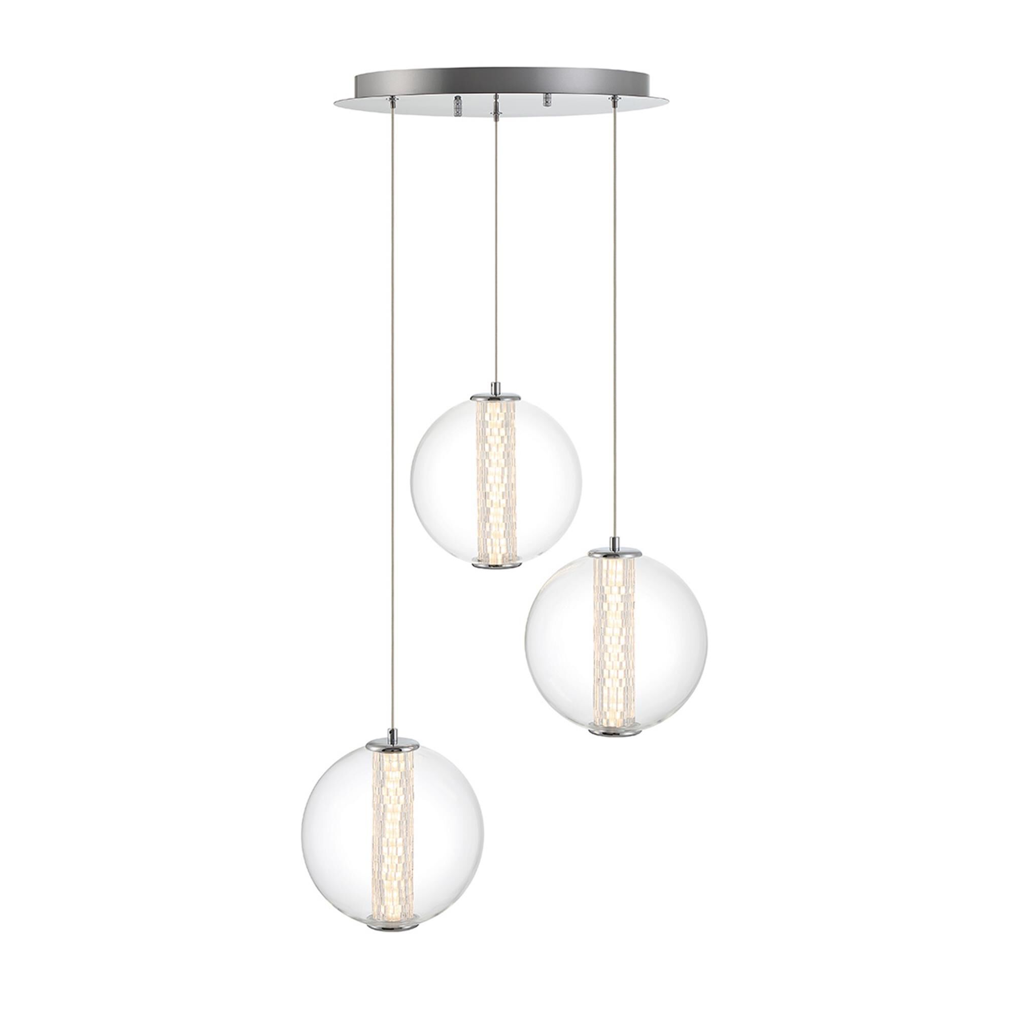 Shown in Chrome finish and Clear glass