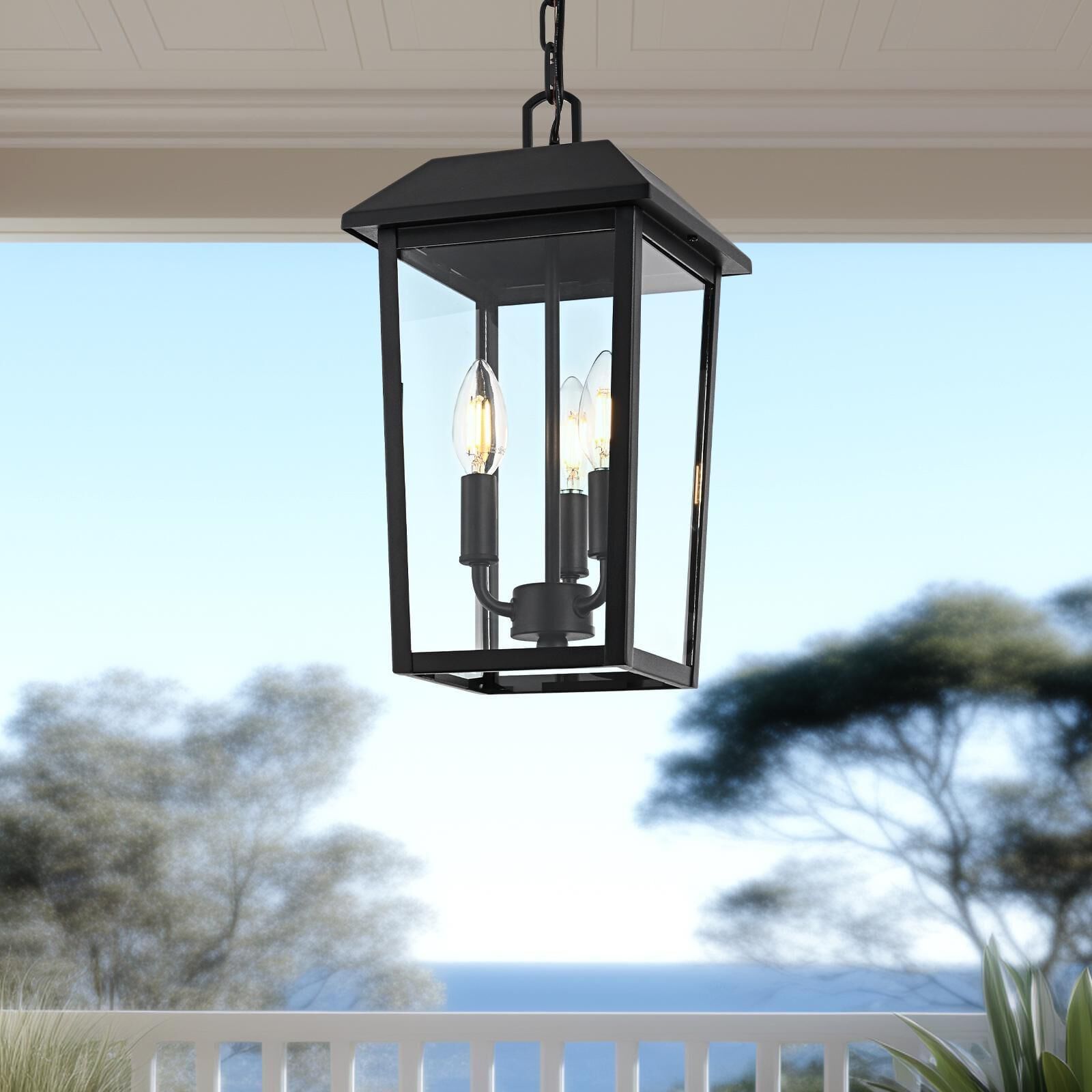 Riggs 8 Inch Outdoor Hanging Lantern by Elegant Lighting