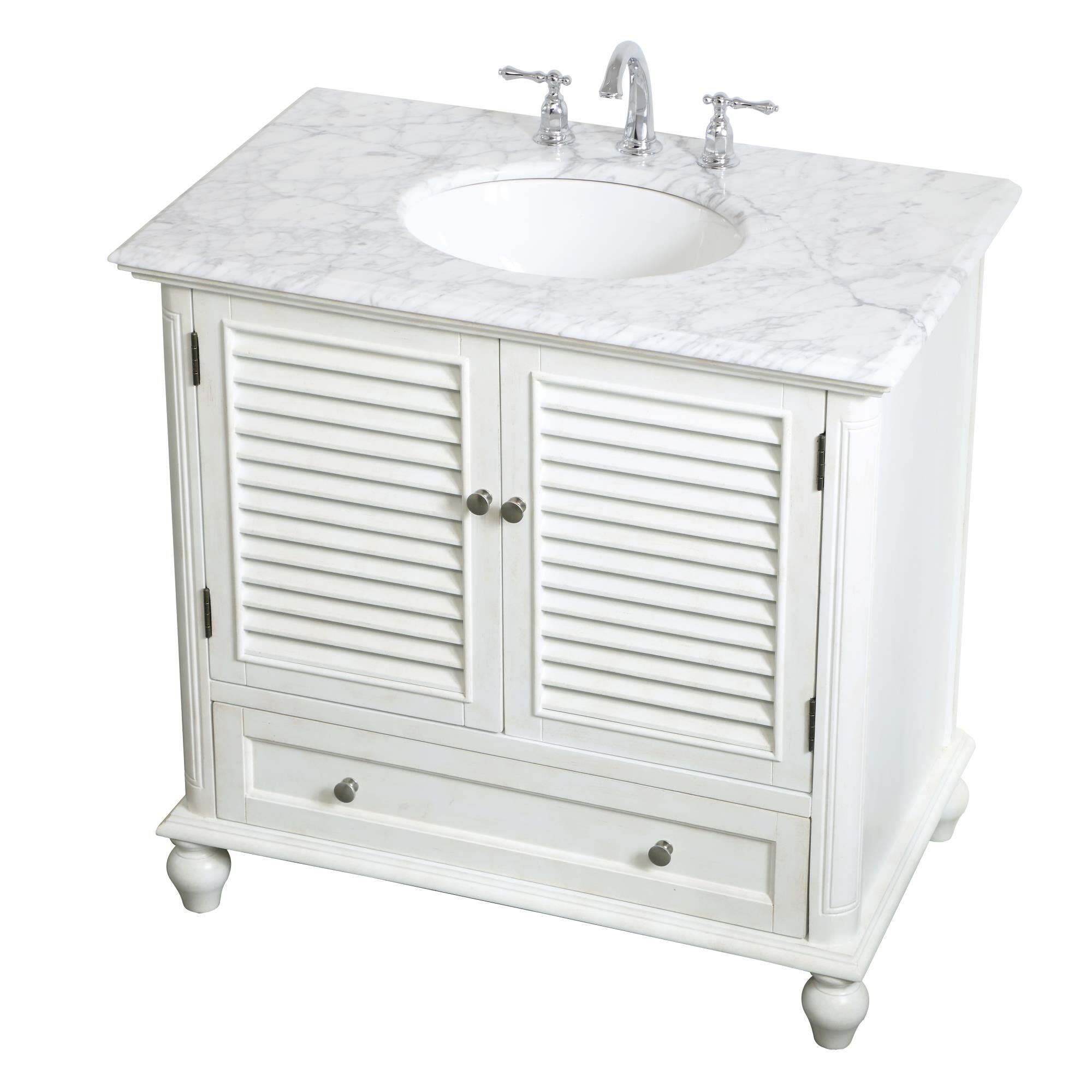 Shown in Antique White finish