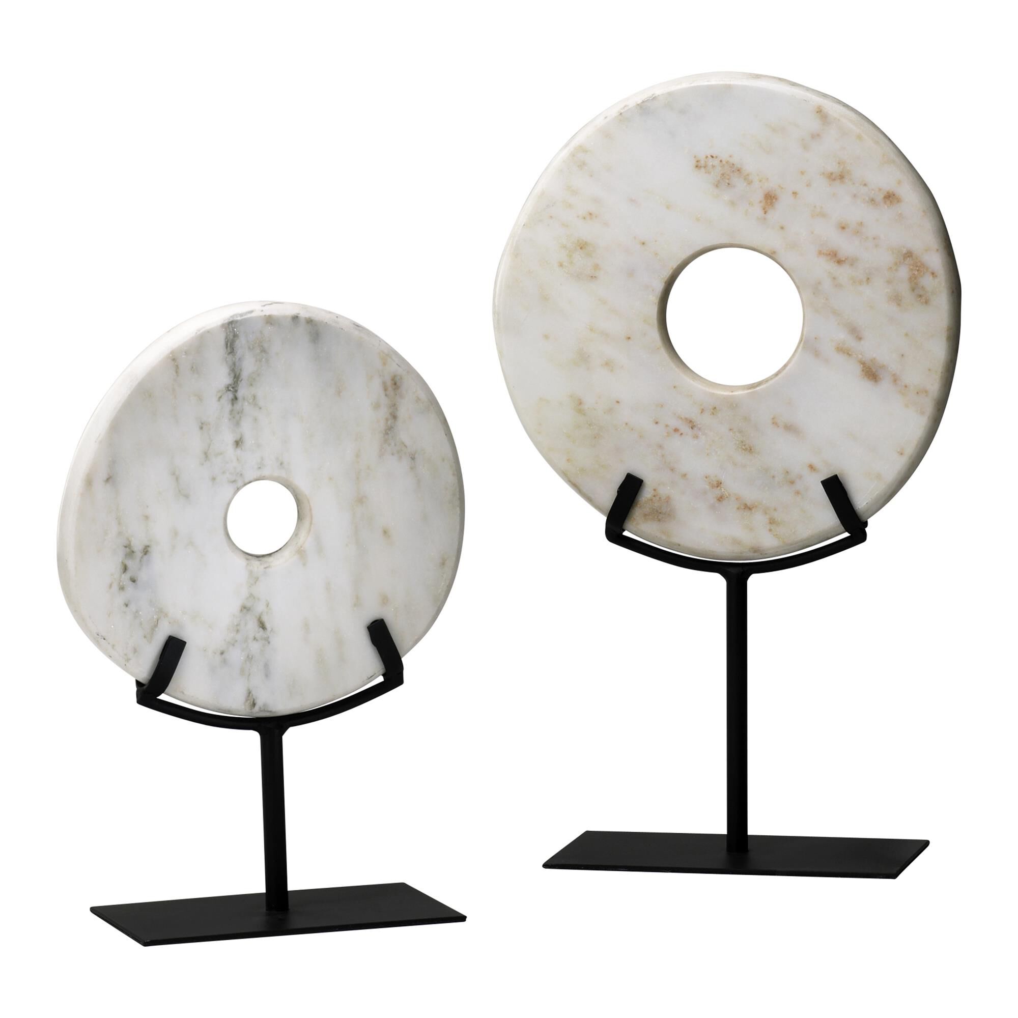 White Disk On Figurine by Cyan Designs
