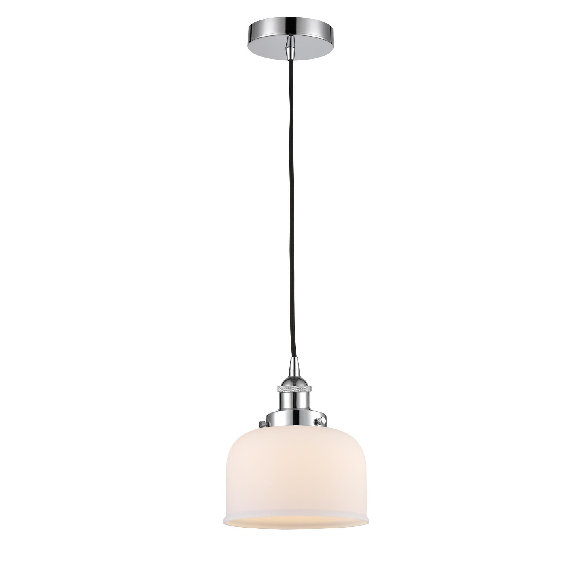 Shown in Polished Chrome finish and White glass