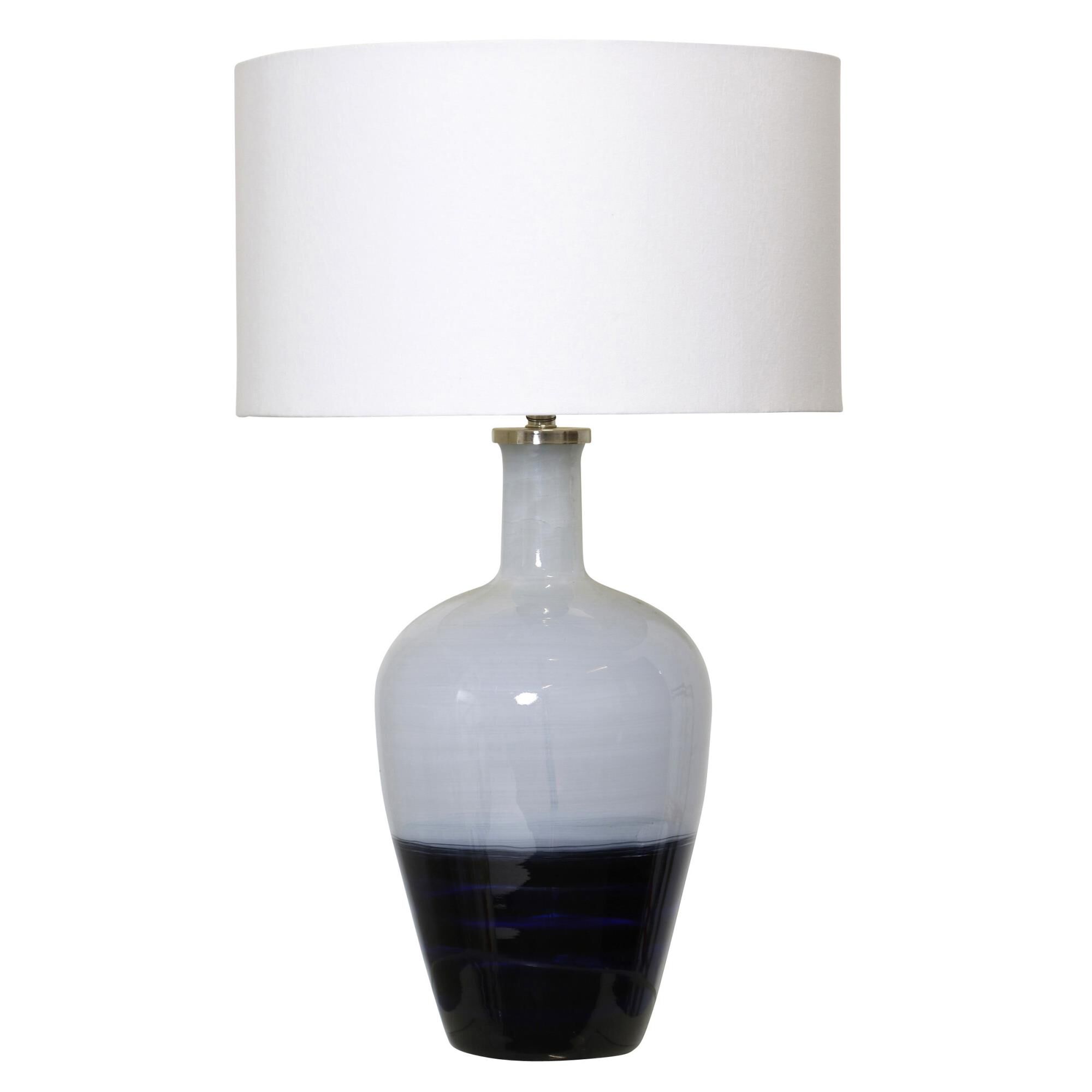 Shown in White and Blue finish and White Fabric shade