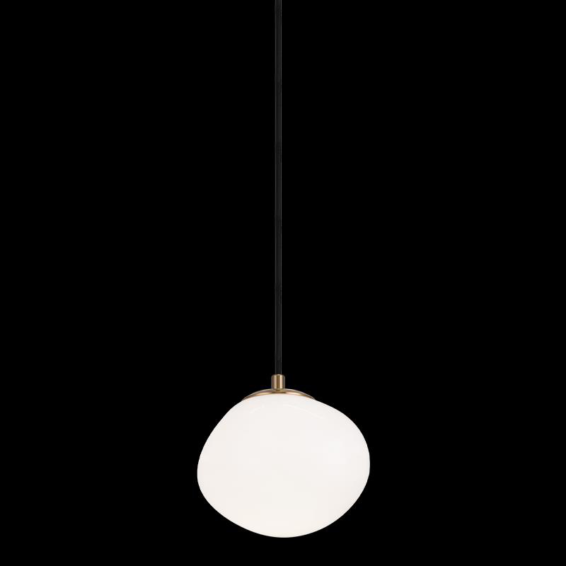 Shown in Aged Gold Brass finish and Opal glass