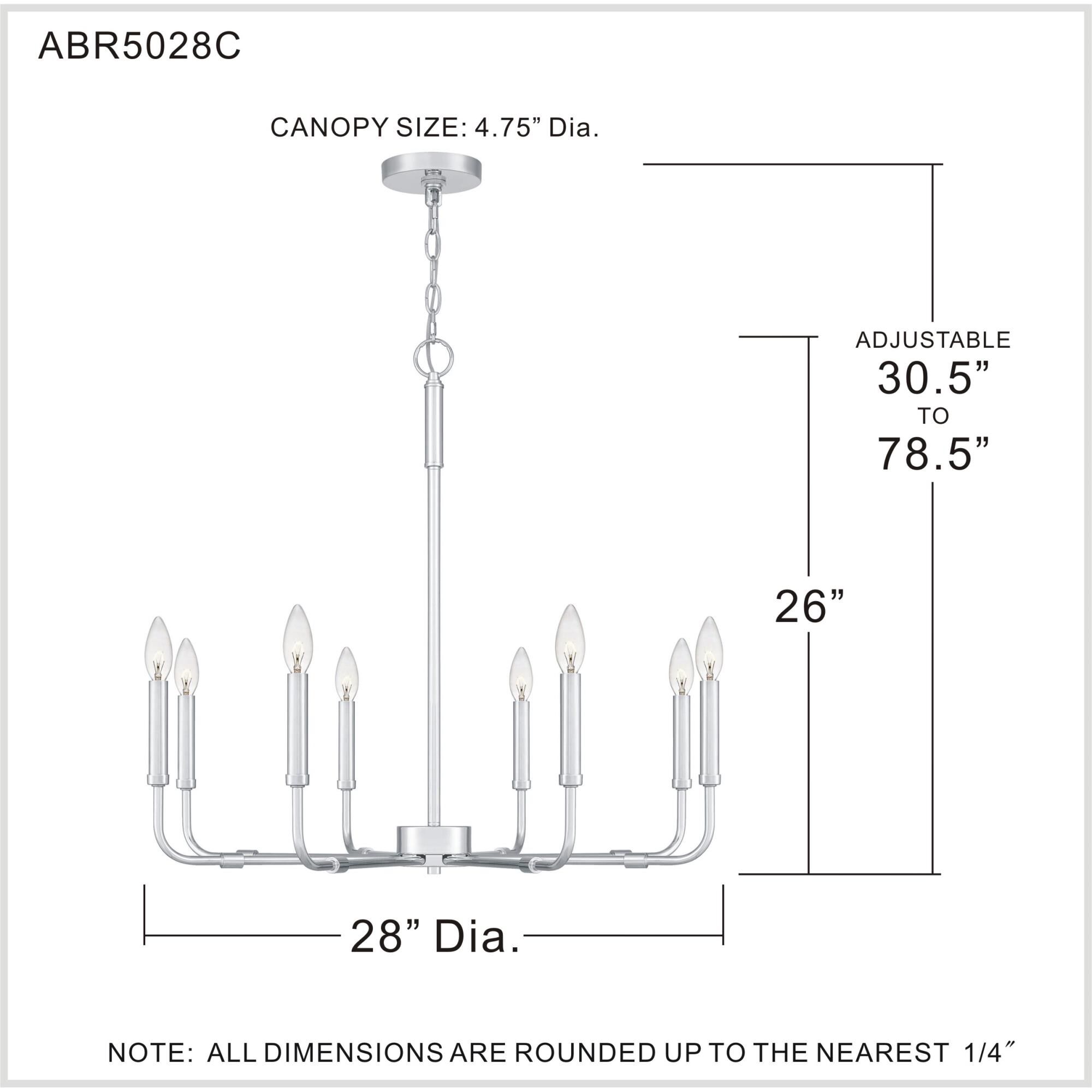 Abner 28 Inch 8 Light Chandelier by Quoizel