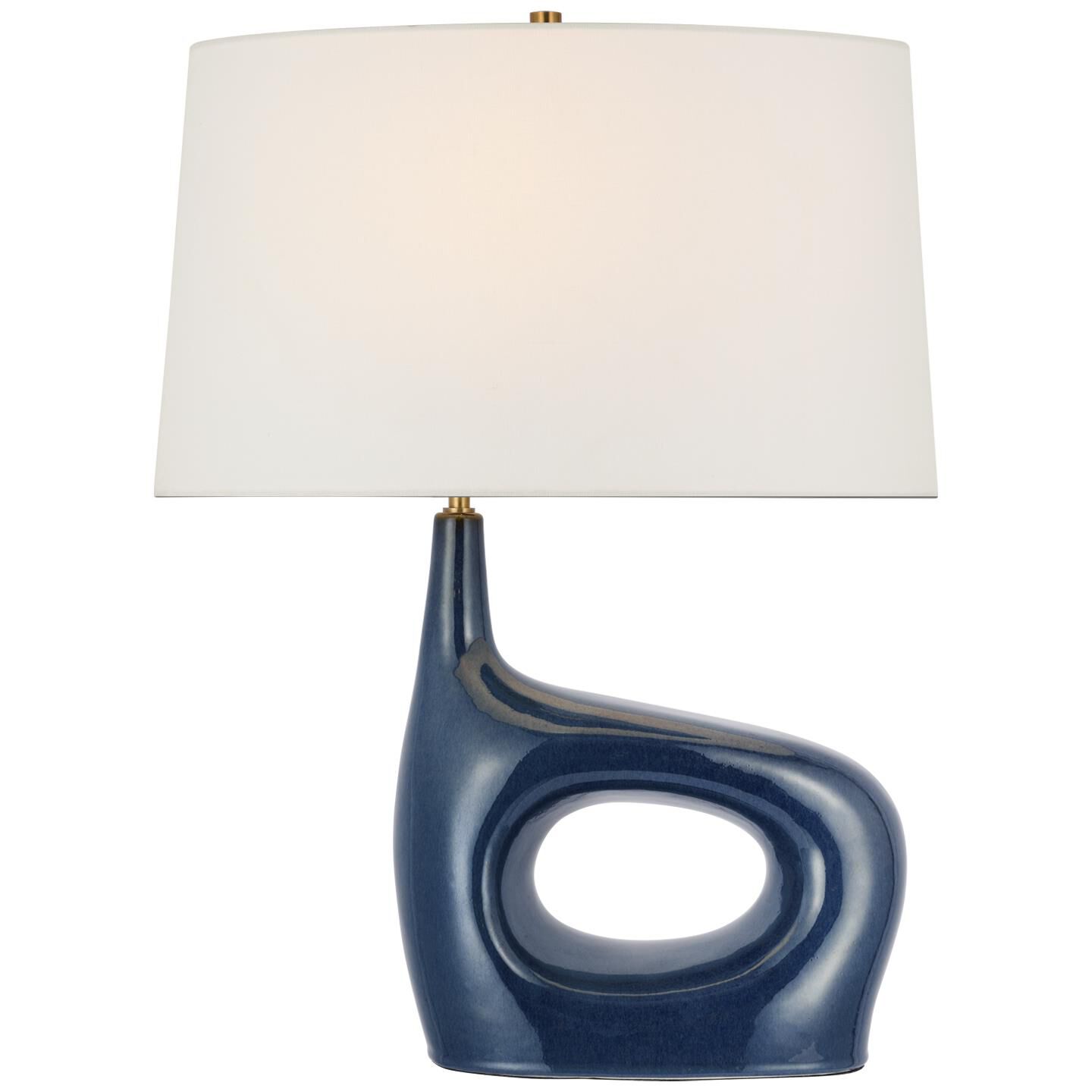 Shown in Mixed Blue Brown finish and Linen shade