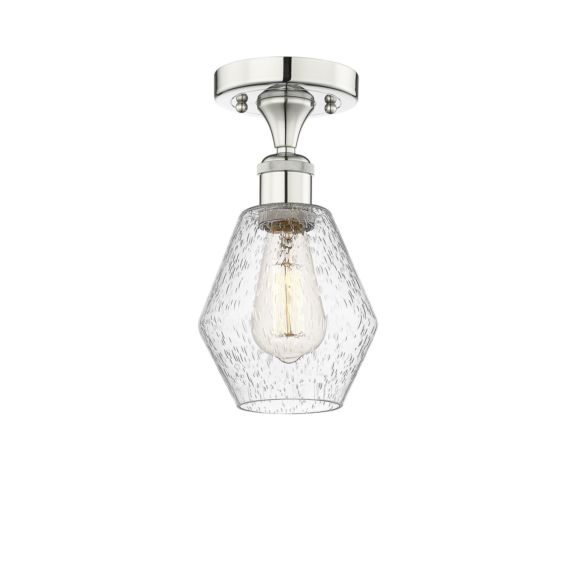 Shown in Polished Nickel finish and Seedy glass
