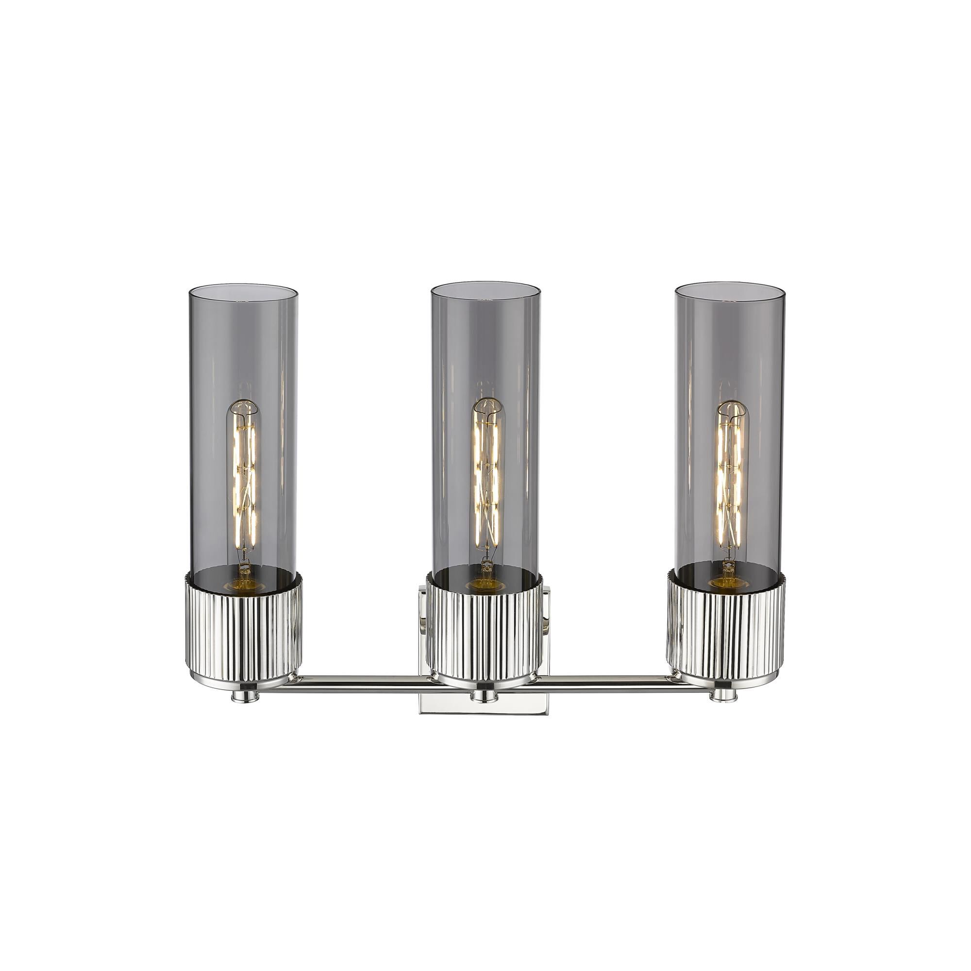 Shown in Polished Nickel finish and Plated Smoke glass