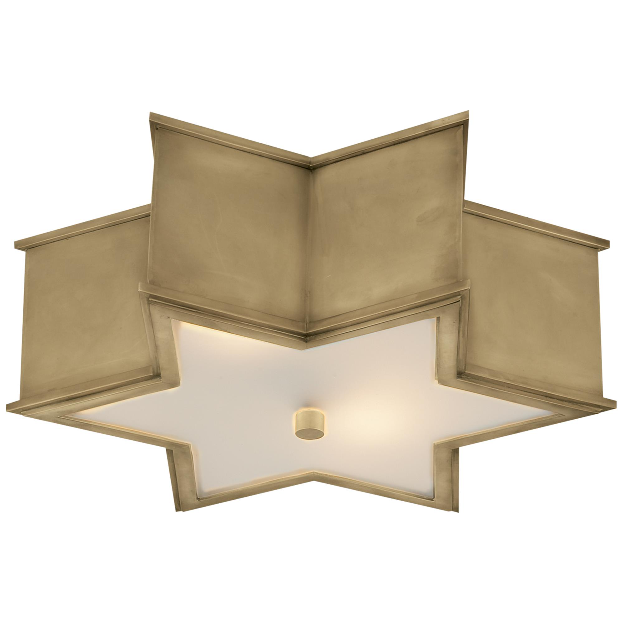 Shown in Natural Brass finish and Frosted glass