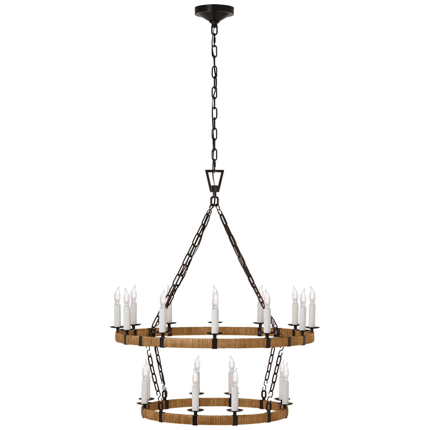 Shown in Aged Iron and Natural Rattan finish