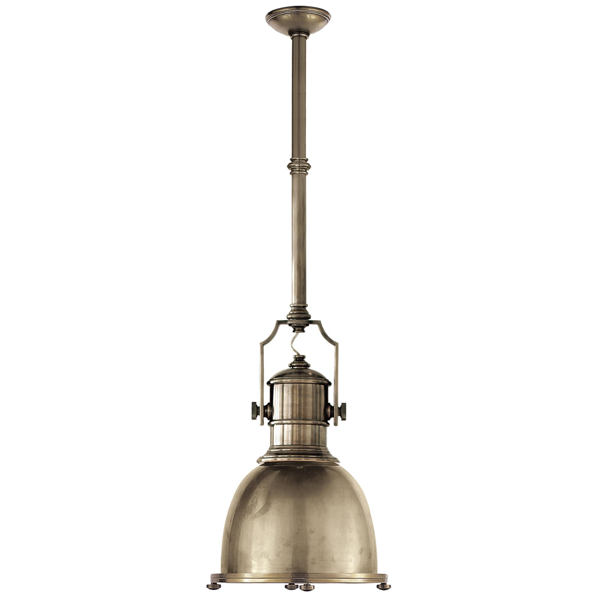 Shown in Antique Nickel finish and Antique Nickel shade