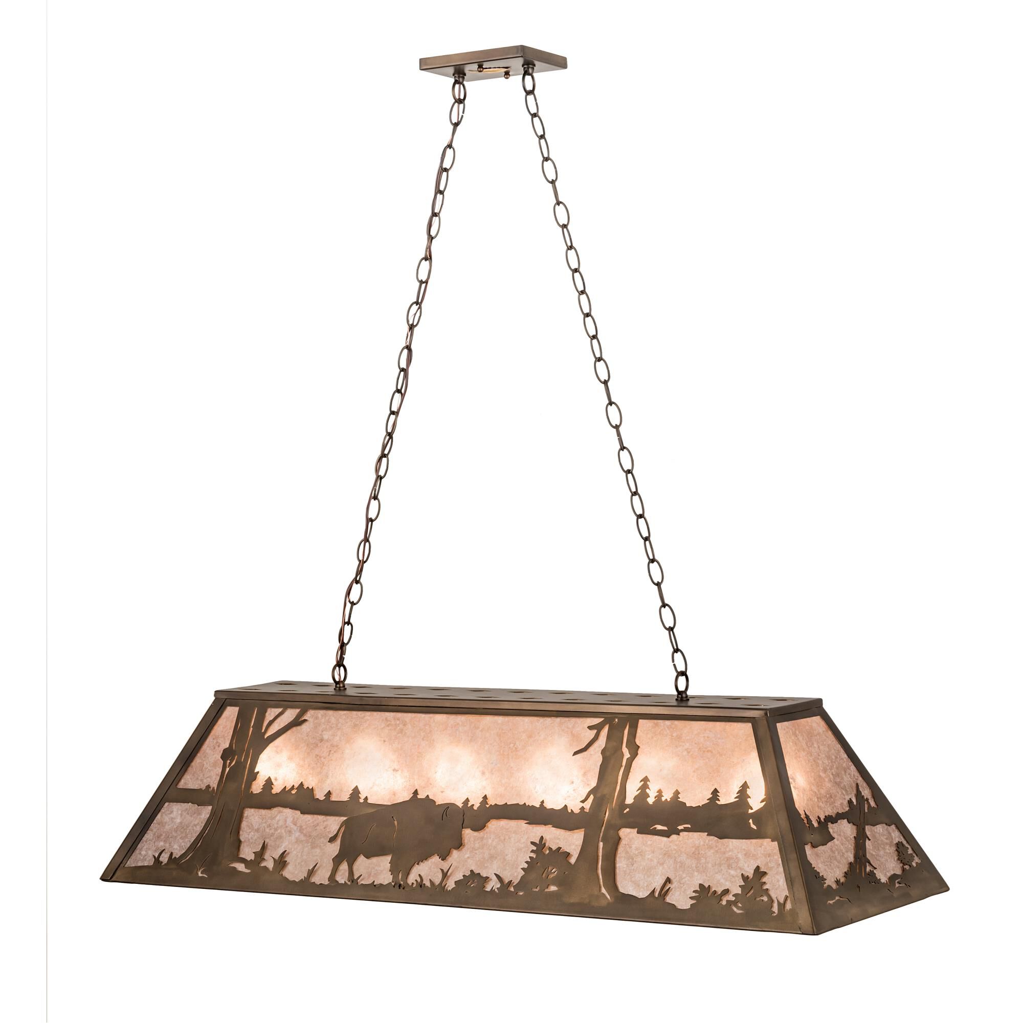 Buffalo At Lake 48 Inch 6 Light Linear Suspension Light by Meyda Lighting