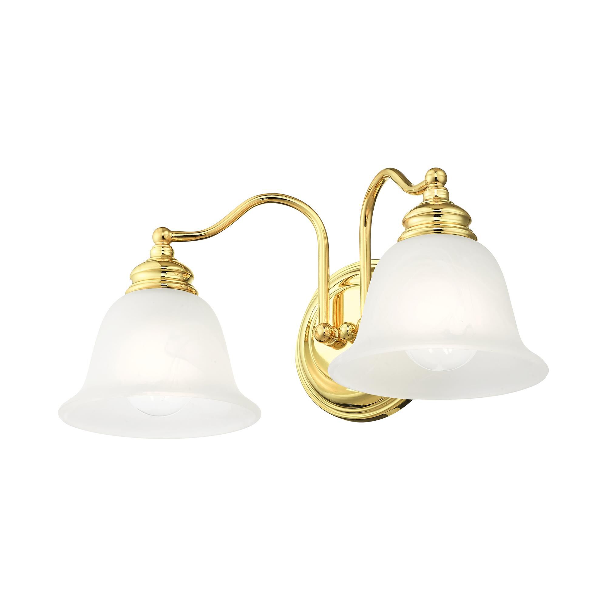 Shown in Polished Brass finish and White Alabaster glass