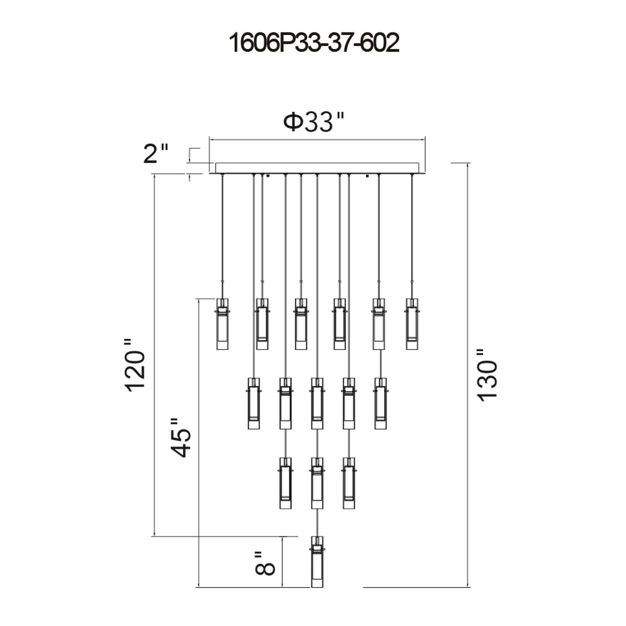 CWI Lighting Olinda 33 Inch LED Multi Light Pendant