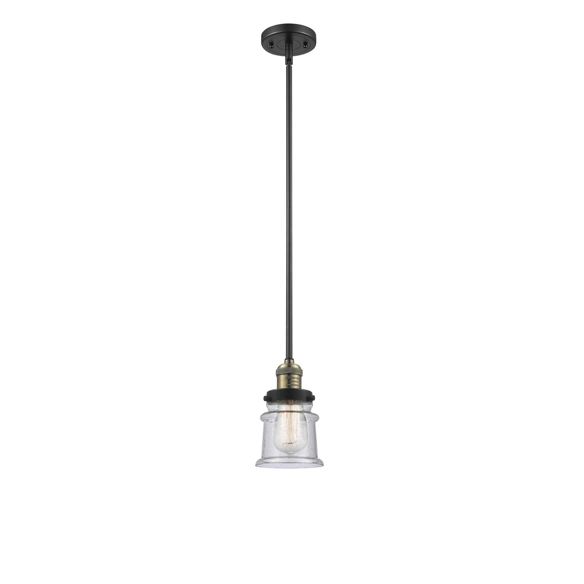 Shown in Black Antique Brass finish and Seedy glass