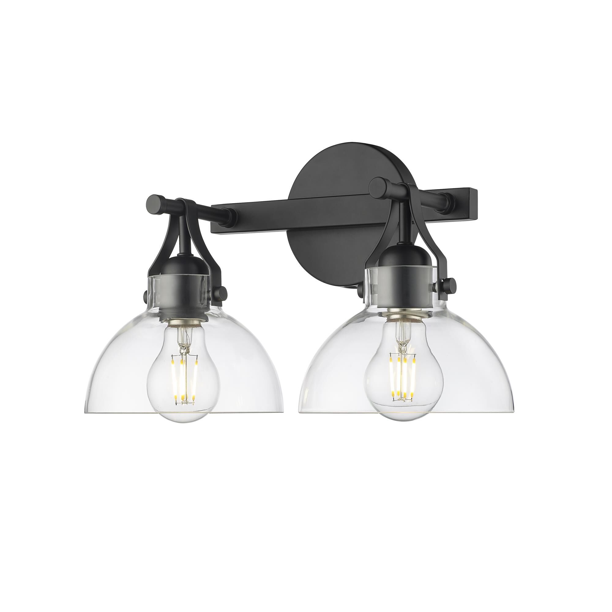 Shown in Matte Black finish and Clear glass