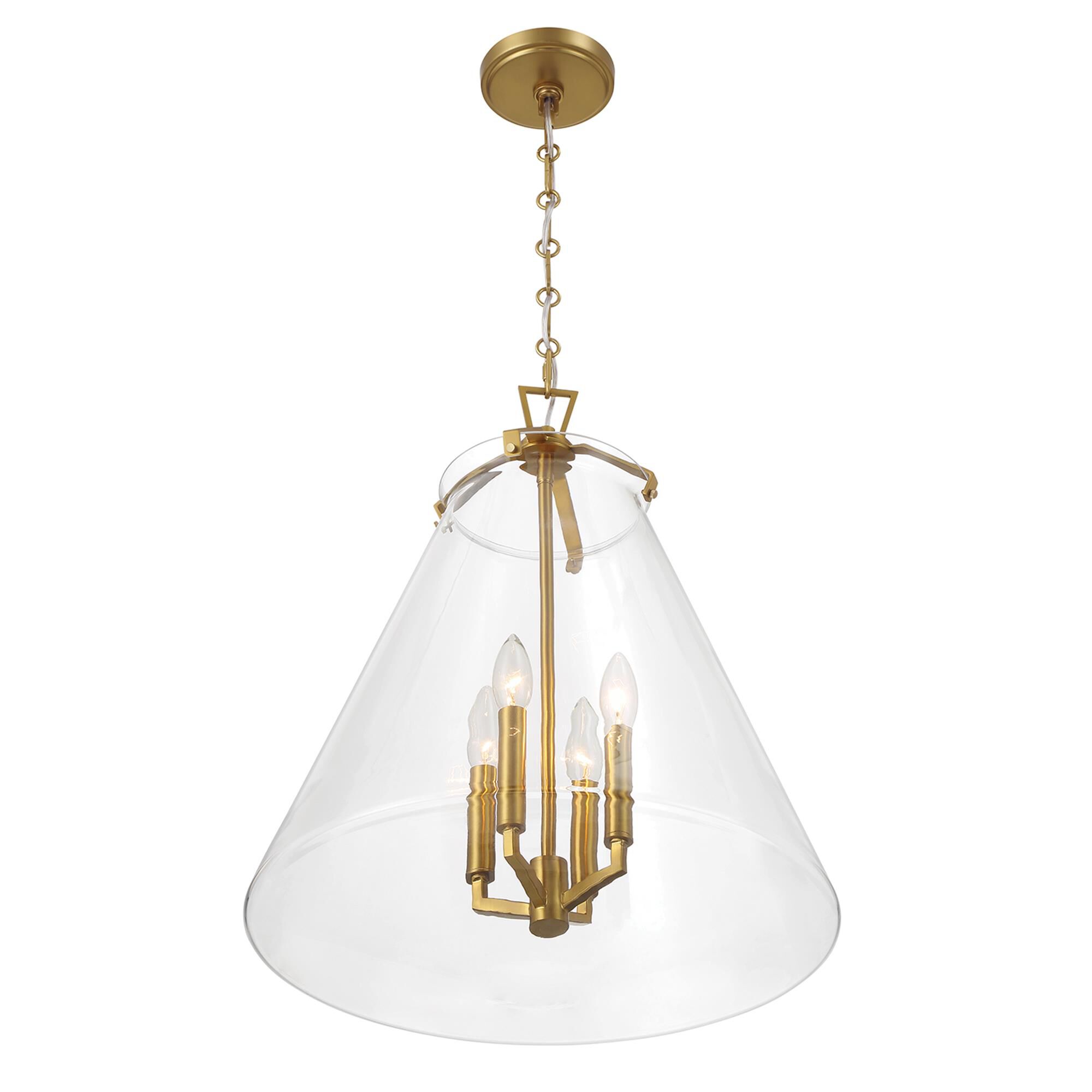 Shown in Luxe Gold finish and Clear glass