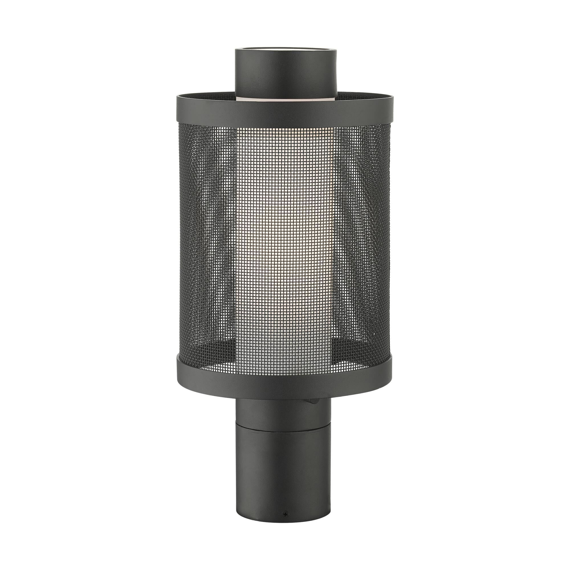 Shown in Textured Black finish and Textured Black Stainless Steel Mesh With Satin Opal White glass and Textured Black Stainless Steel Mesh With Satin Opal White Glass shade