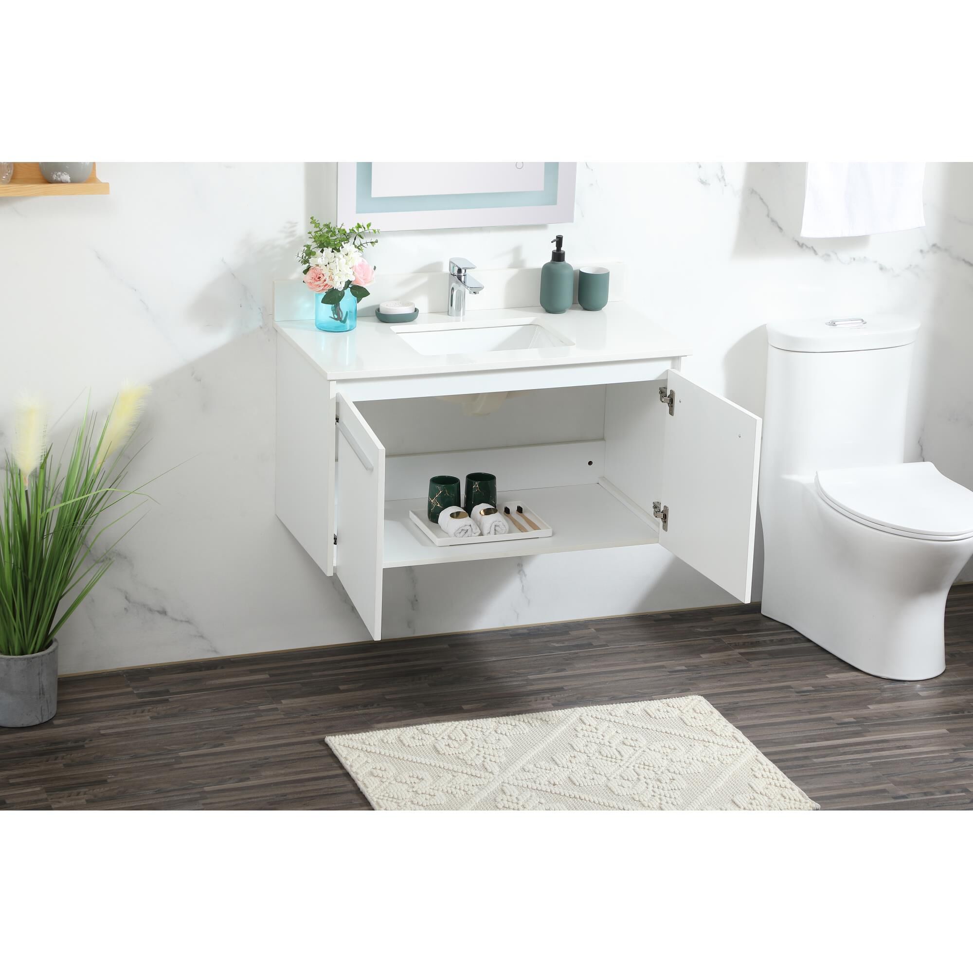 Shown in White finish