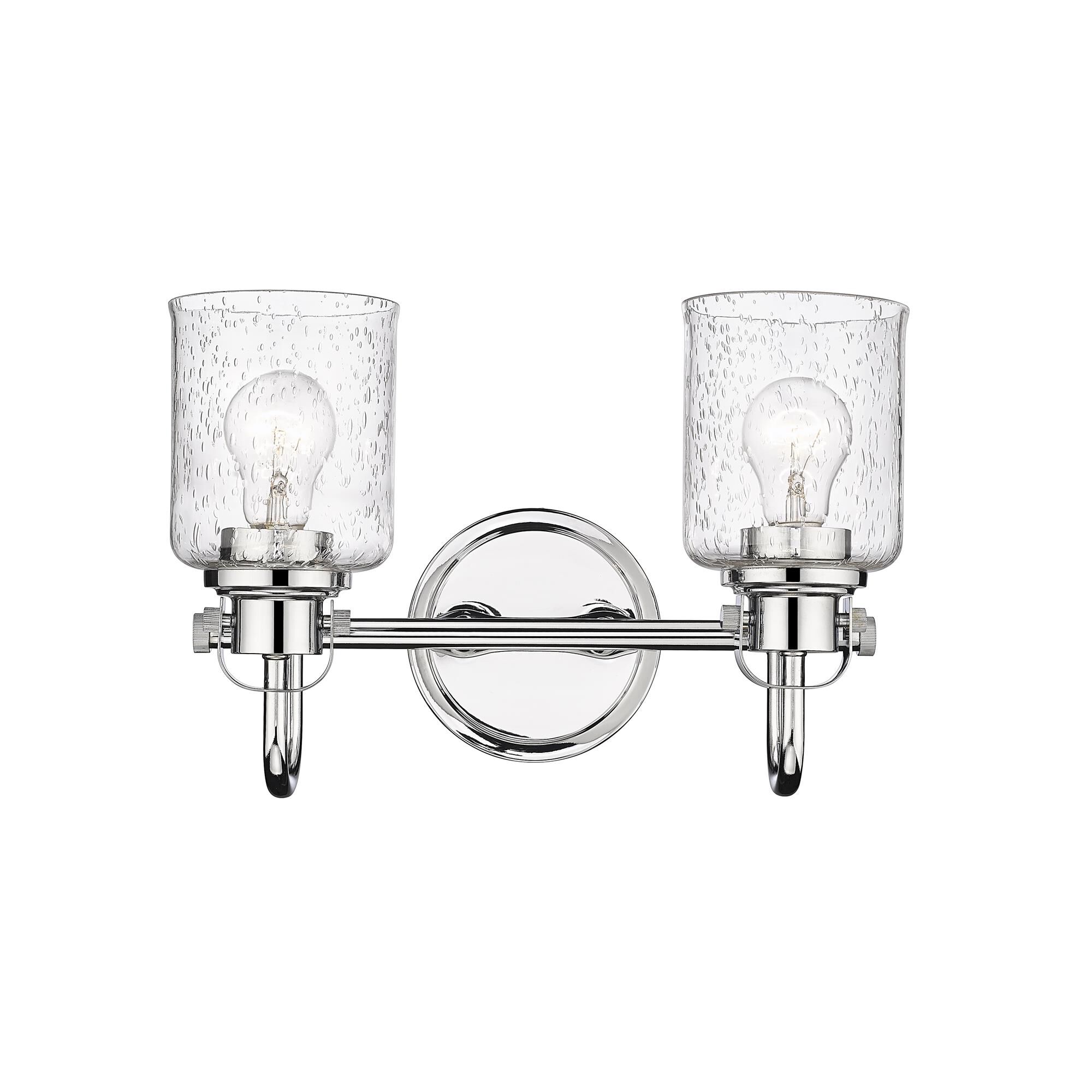 Shown in Chrome finish and Glass shade